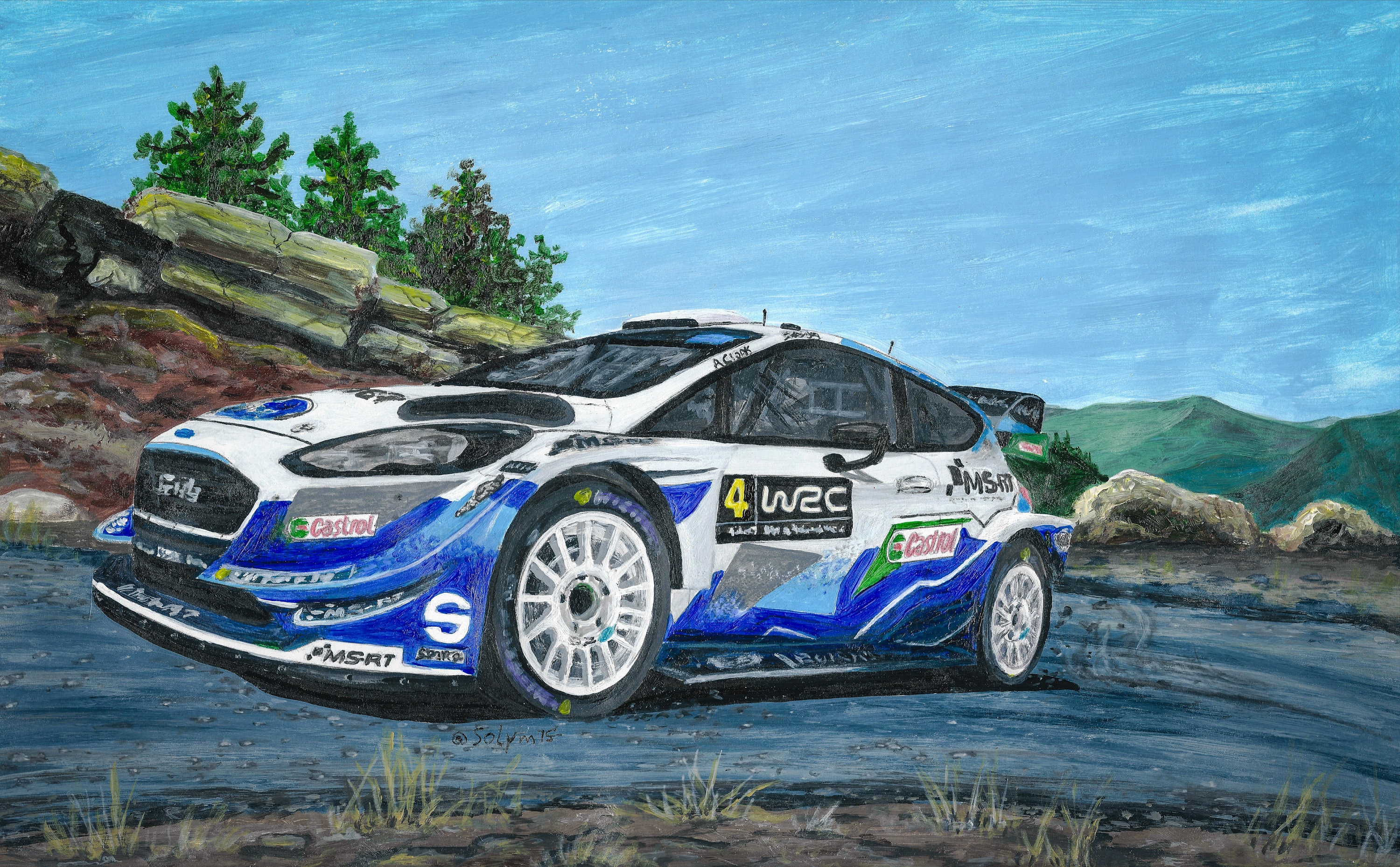 Ford Fiesta WRC Car Acrylic Painting Digital Download Rally