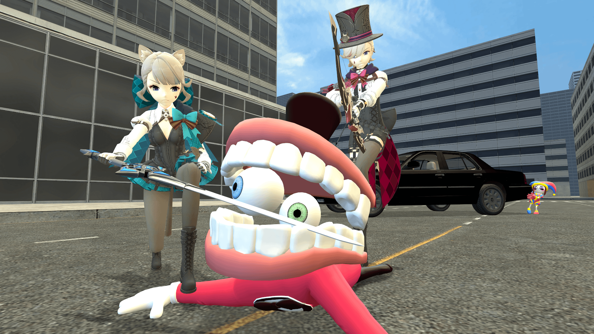 Lyney and Lynette comfronts Caine for torturing Pomni's Life (The Amazing Digital Circus and Genshin Impact Crossover)