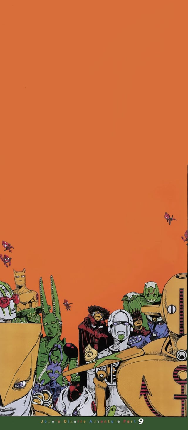 I made textless versions of the JOJOLANDS ch.1 colour page for my phone wallpaper
