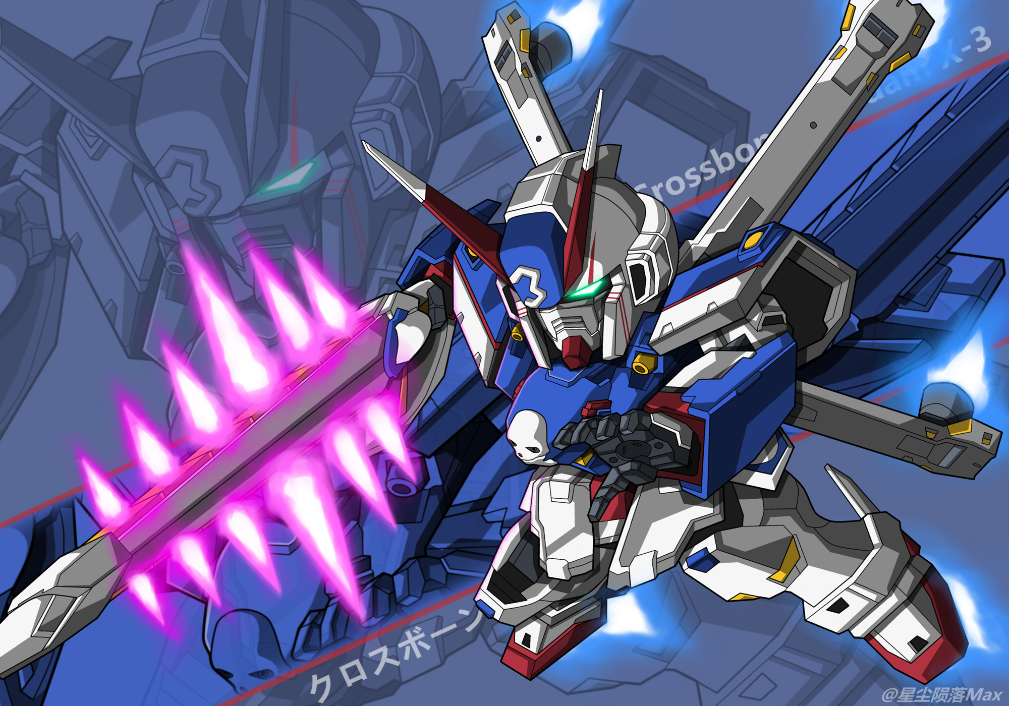 Anime, Mechs, Gundam, Mobile Suit Crossbone Gundam, Crossbone Gundam X 3, Artwork, Digital Art, Fan Art, Super Robot Taisenx1400 Wallpaper