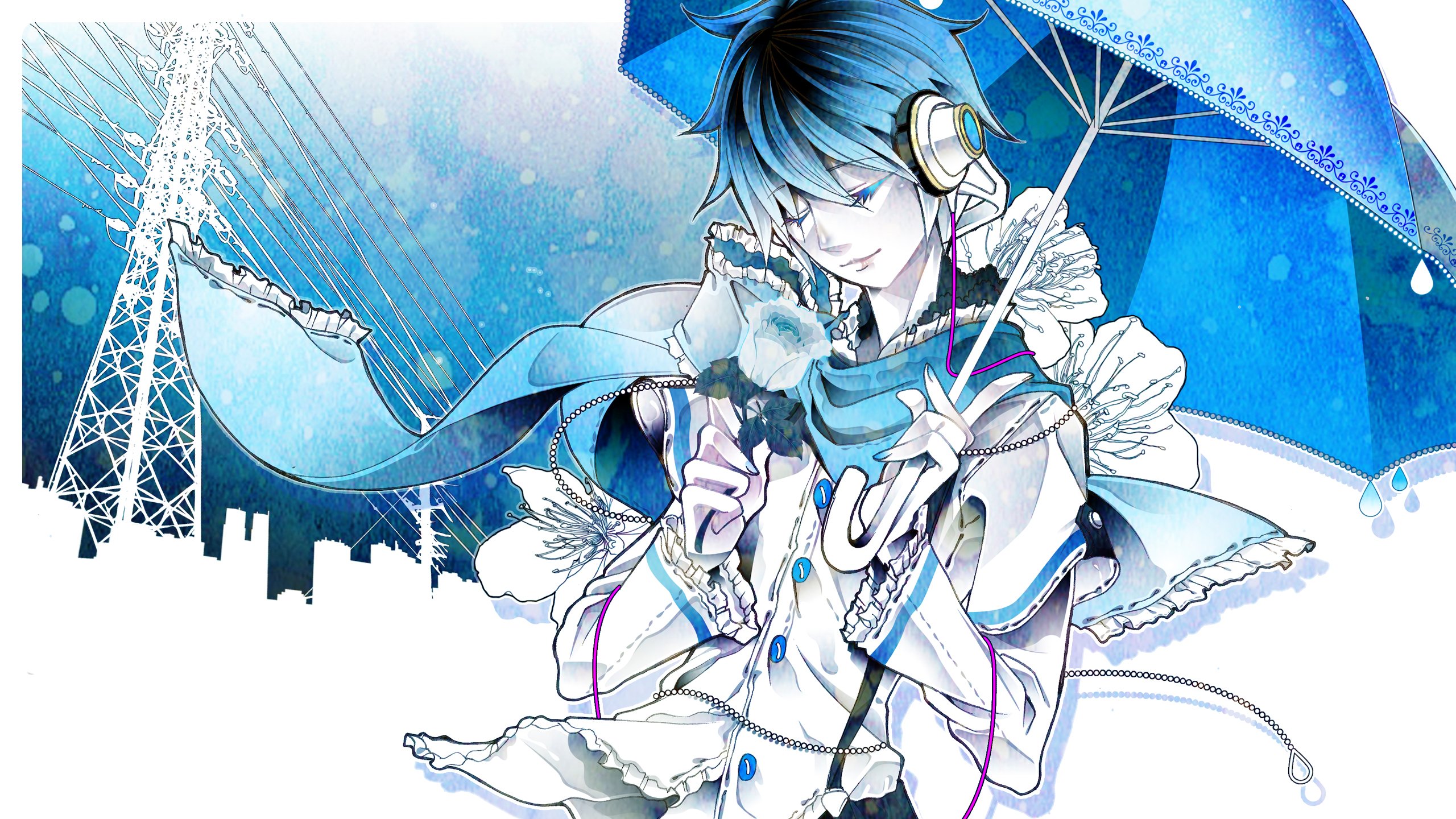 Vocaloid KAITO 2560x1440 Wallpaper Looking Down Pole wallpaperx1440