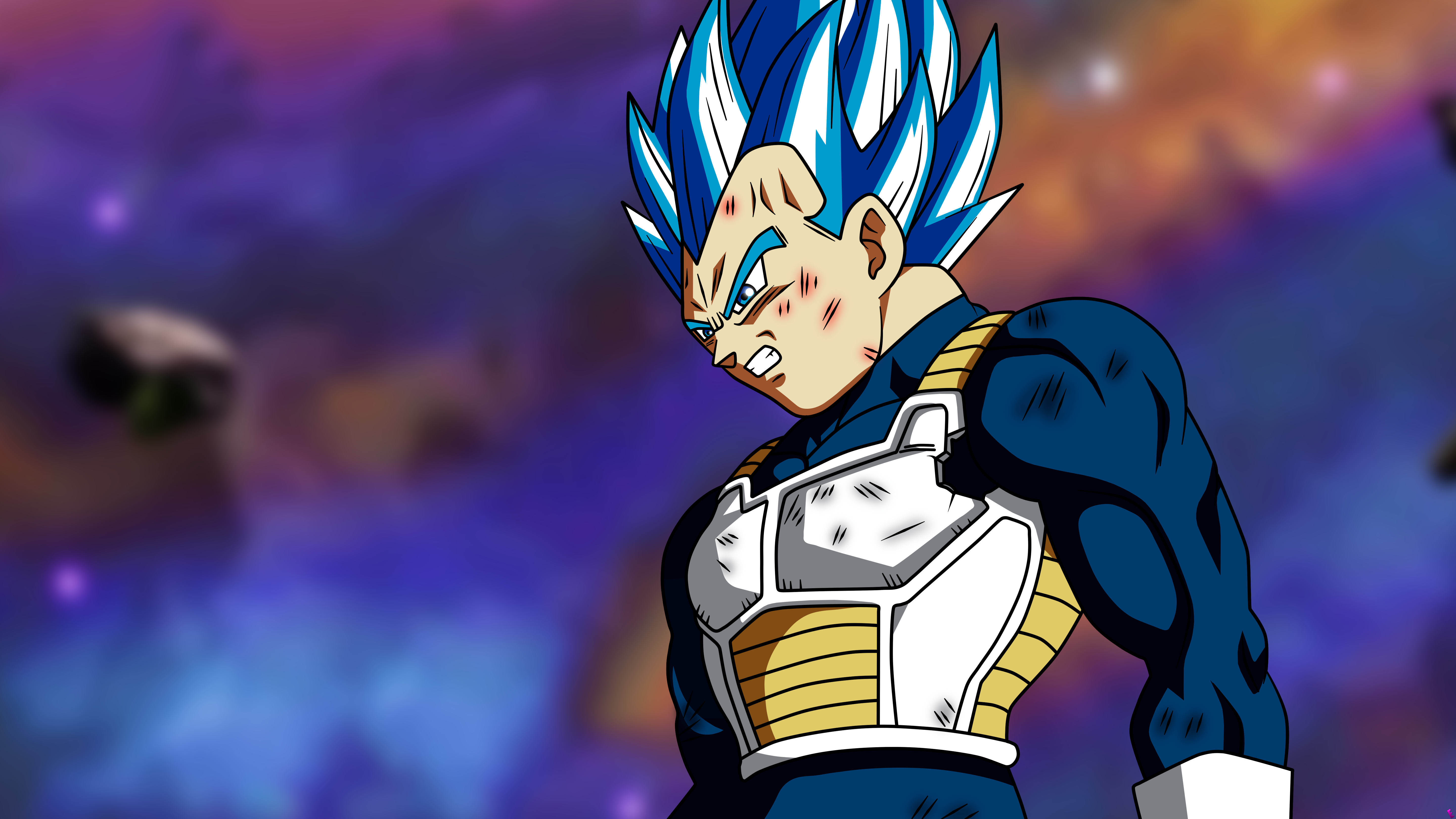 angry, blue hair, blue eyes, Vegeta, Dragon Ball, Super Saiyan Blue, Super Saiyan, Dragon Ball Super, Ultra Instinct, anime boys, animex3240 Wallpaper