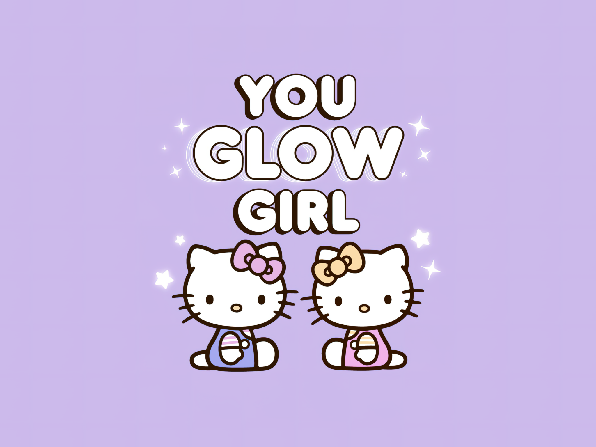You glow girl Wallpaper 4K, Cute hello kitties