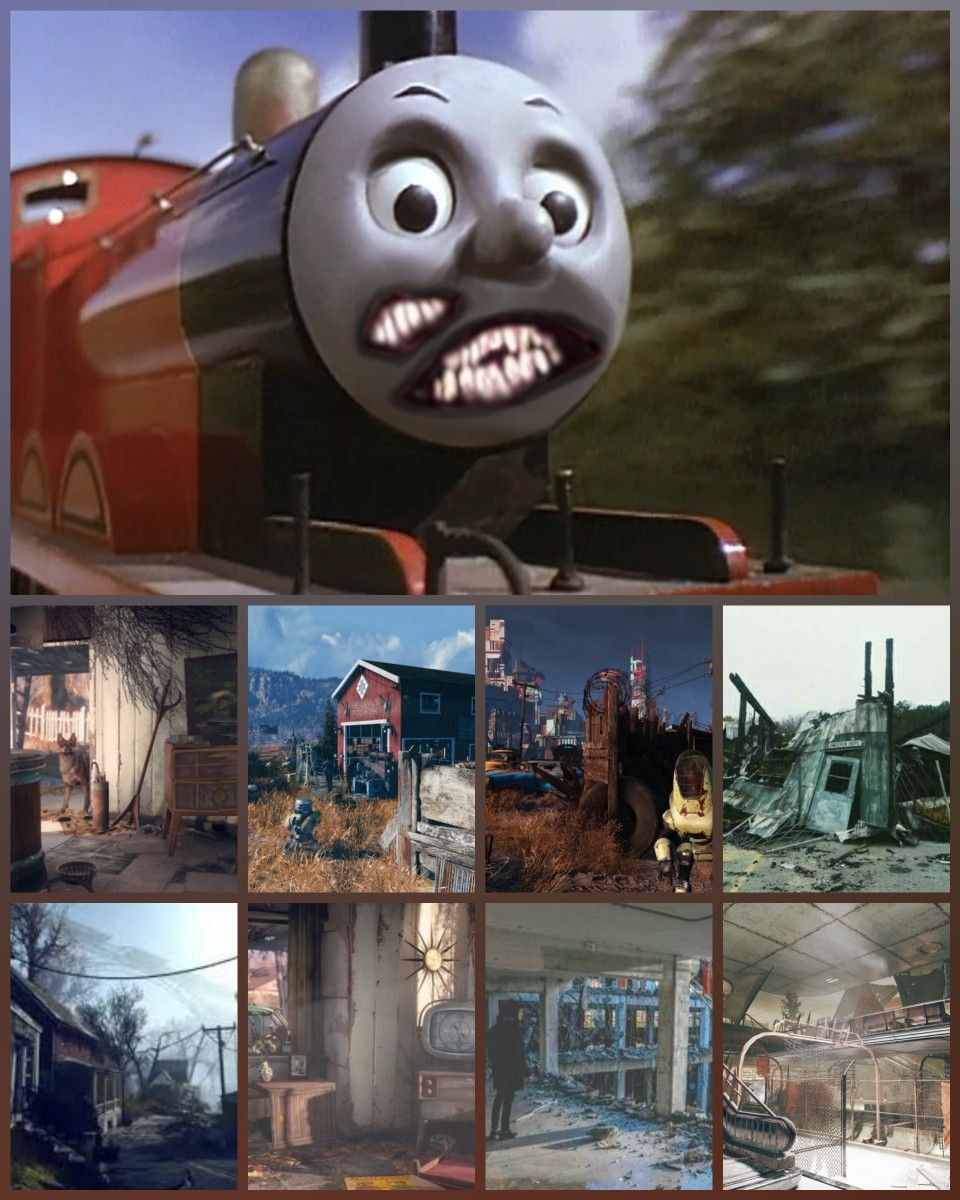 Sodor Fallout accidentally went on the wrong line (James) aesthetic wallpaper. Aesthetic wallpaper, Wallpaper, Aesthetic