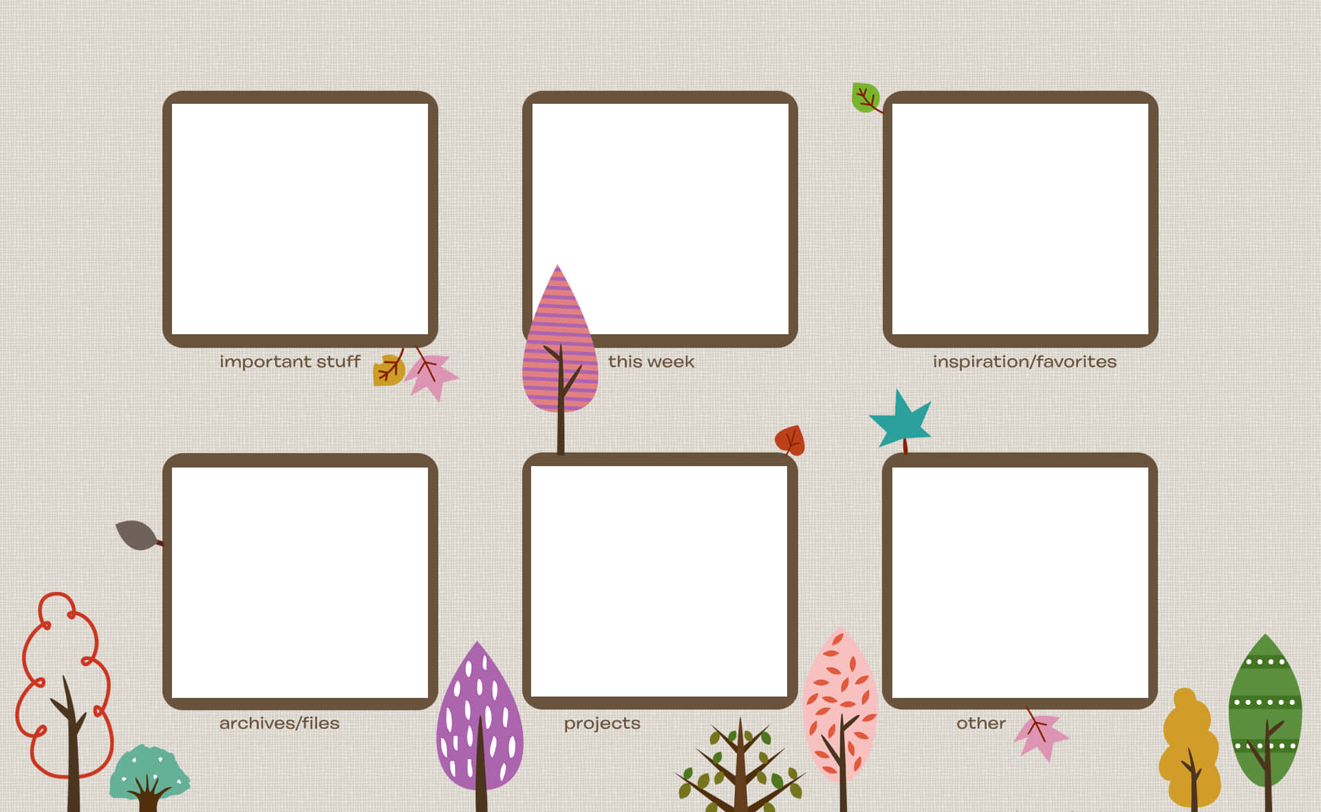 Cute Desktop Organizer Wallpaper