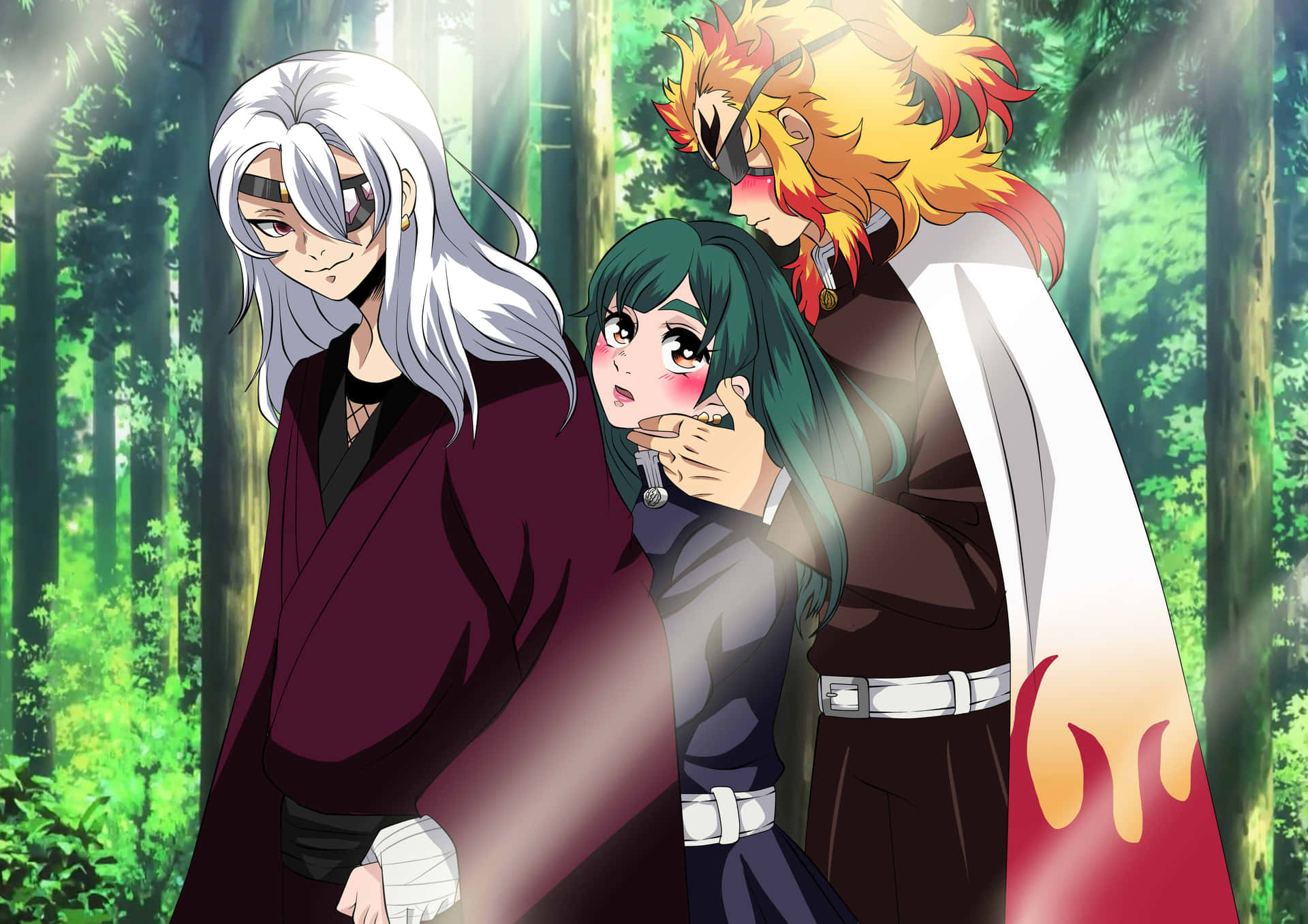 Download Rengoku and Tengen, Demon Slayer Warriors Wallpaper