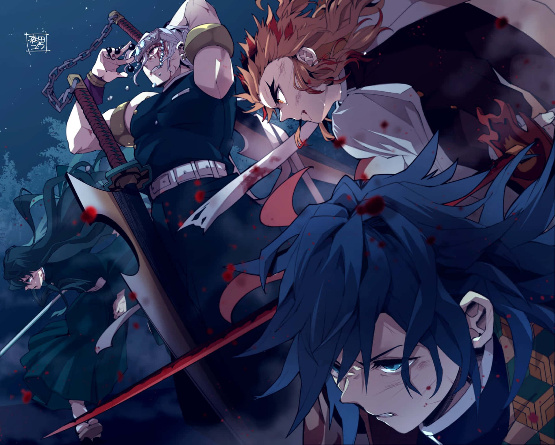 Download Rengoku And Tengen: Demon Slayer Warriors Wallpaper