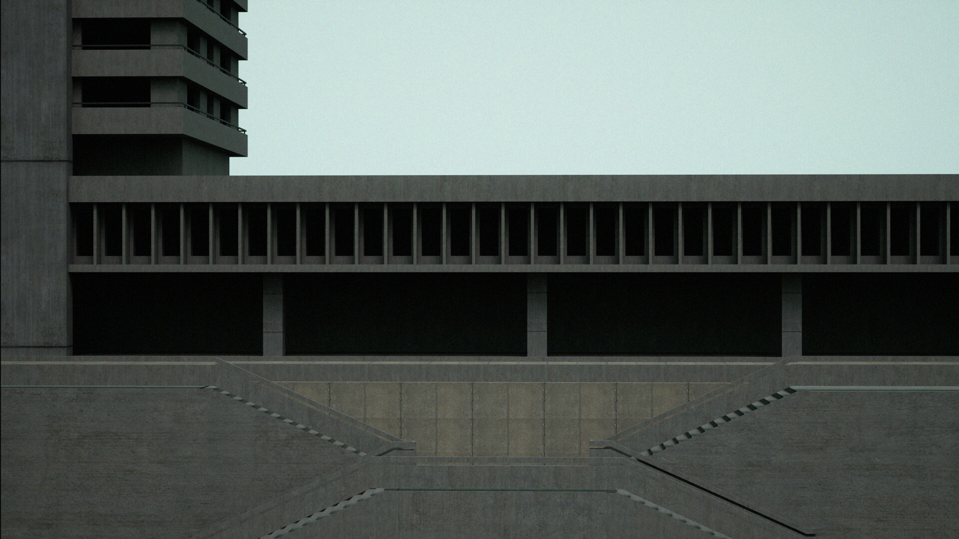 brutalist building complex