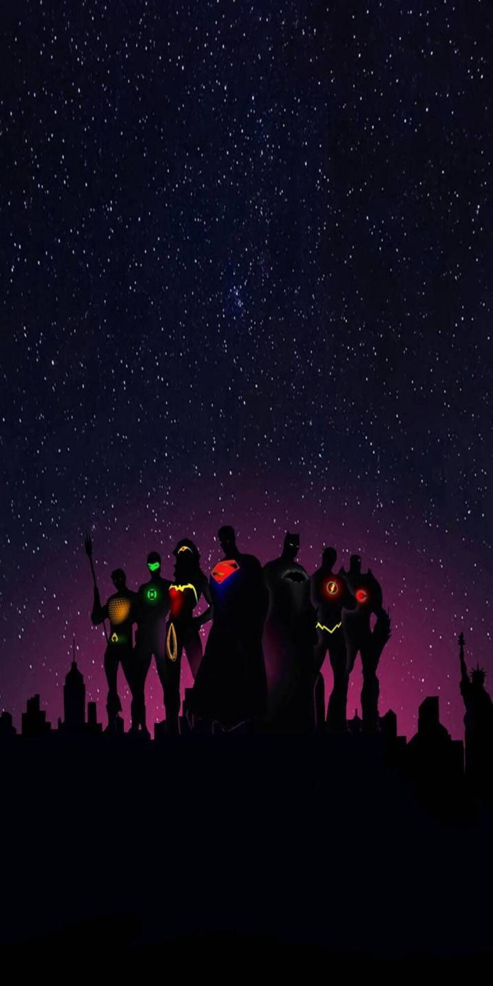Download Justice League Silhouette Art Phone Wallpaper