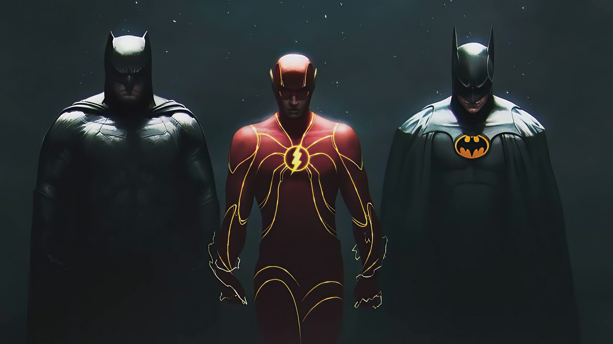 Batman Flash Justice League Art 4K
