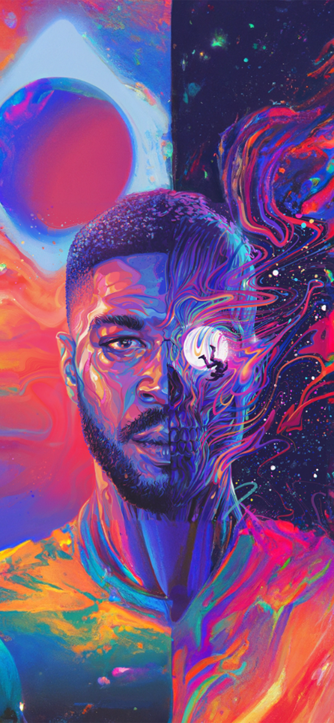 I created 5 of Cudi's album covers as wallpaper for my iPhone 13 using the DALL·E AI
