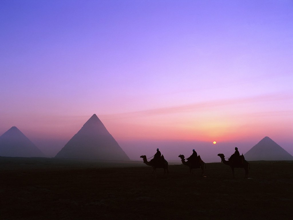Mystic Journey Pyramids Giza Egypt Desktop Wallpaper