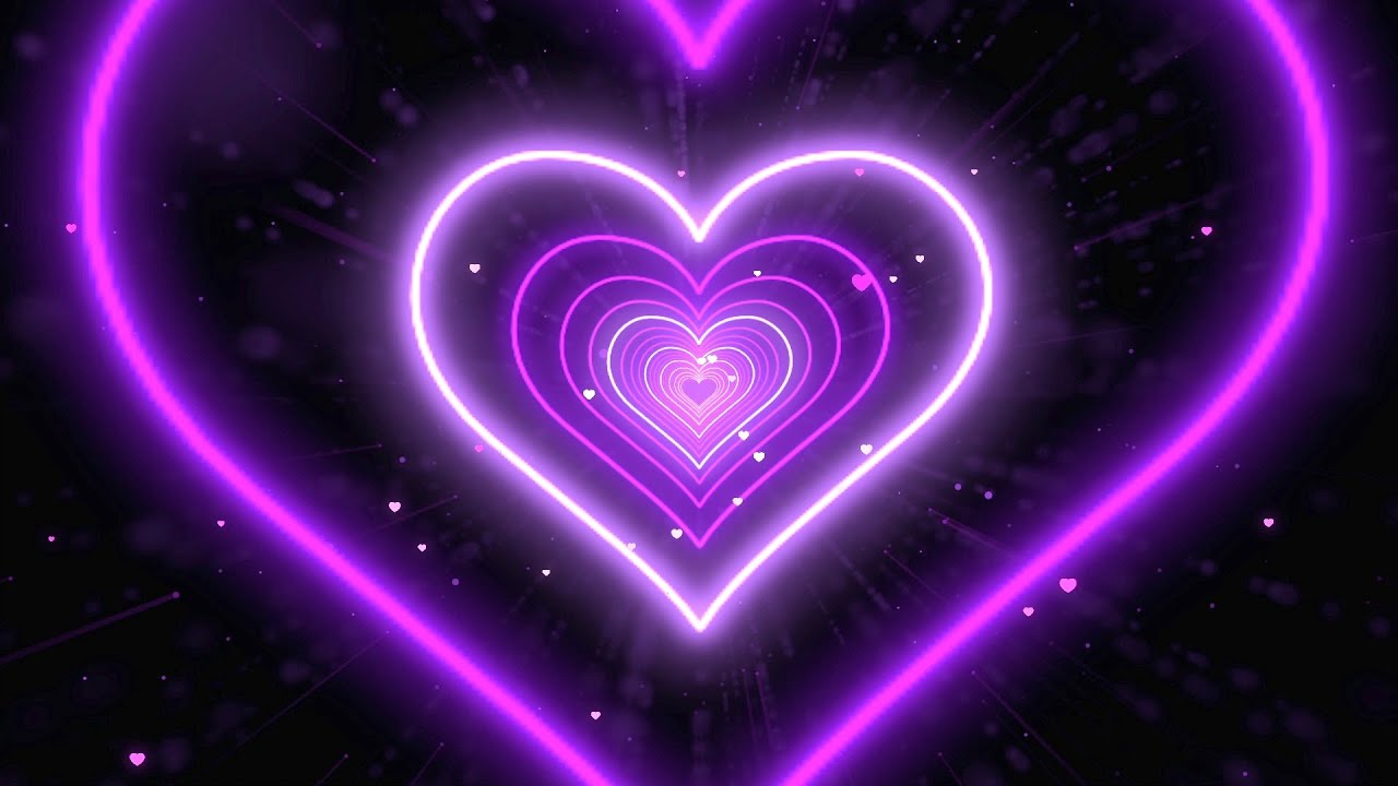 Neon Lights Love Heart Tunnel