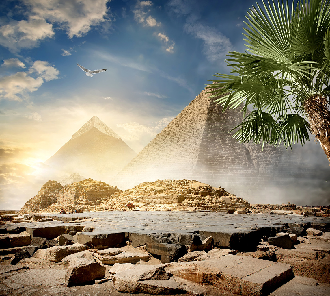 Desktop Wallpaper Egypt Cairo Desert Nature Sky Pyramid Stones