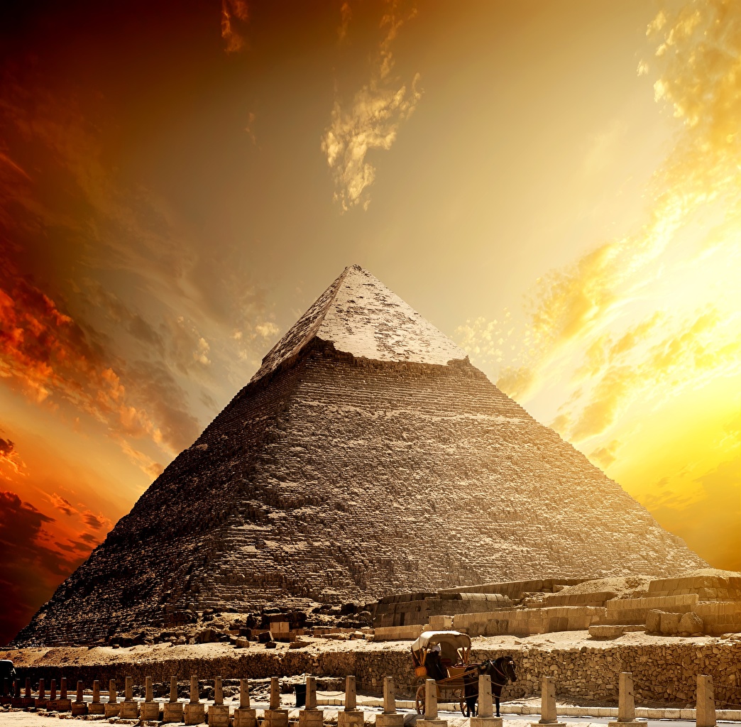 Desktop Wallpaper Egypt Cairo Desert Nature Sky Pyramid Sunrises