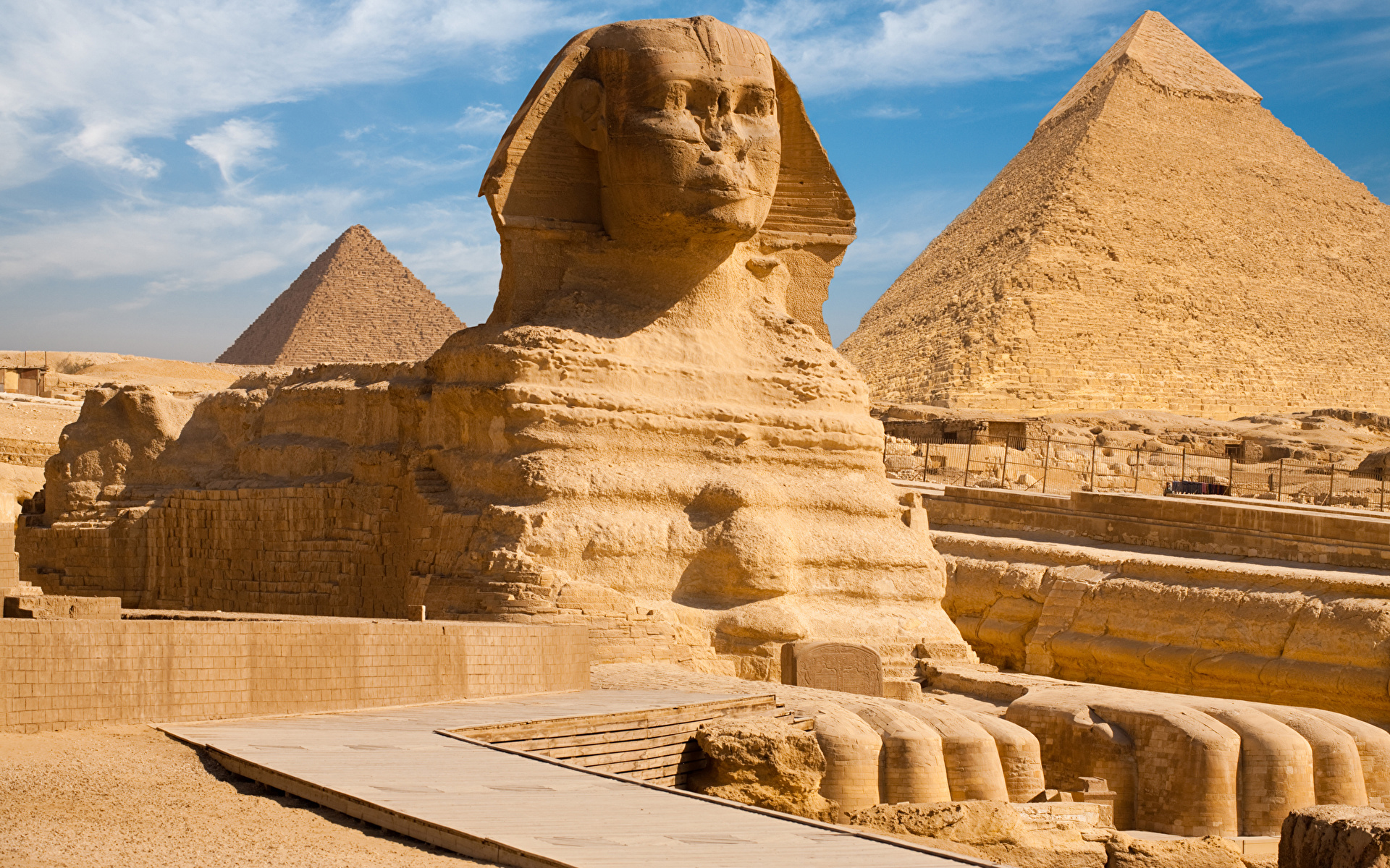 Wallpaper Egypt Sphinx Pyramid Cities 1920x1200