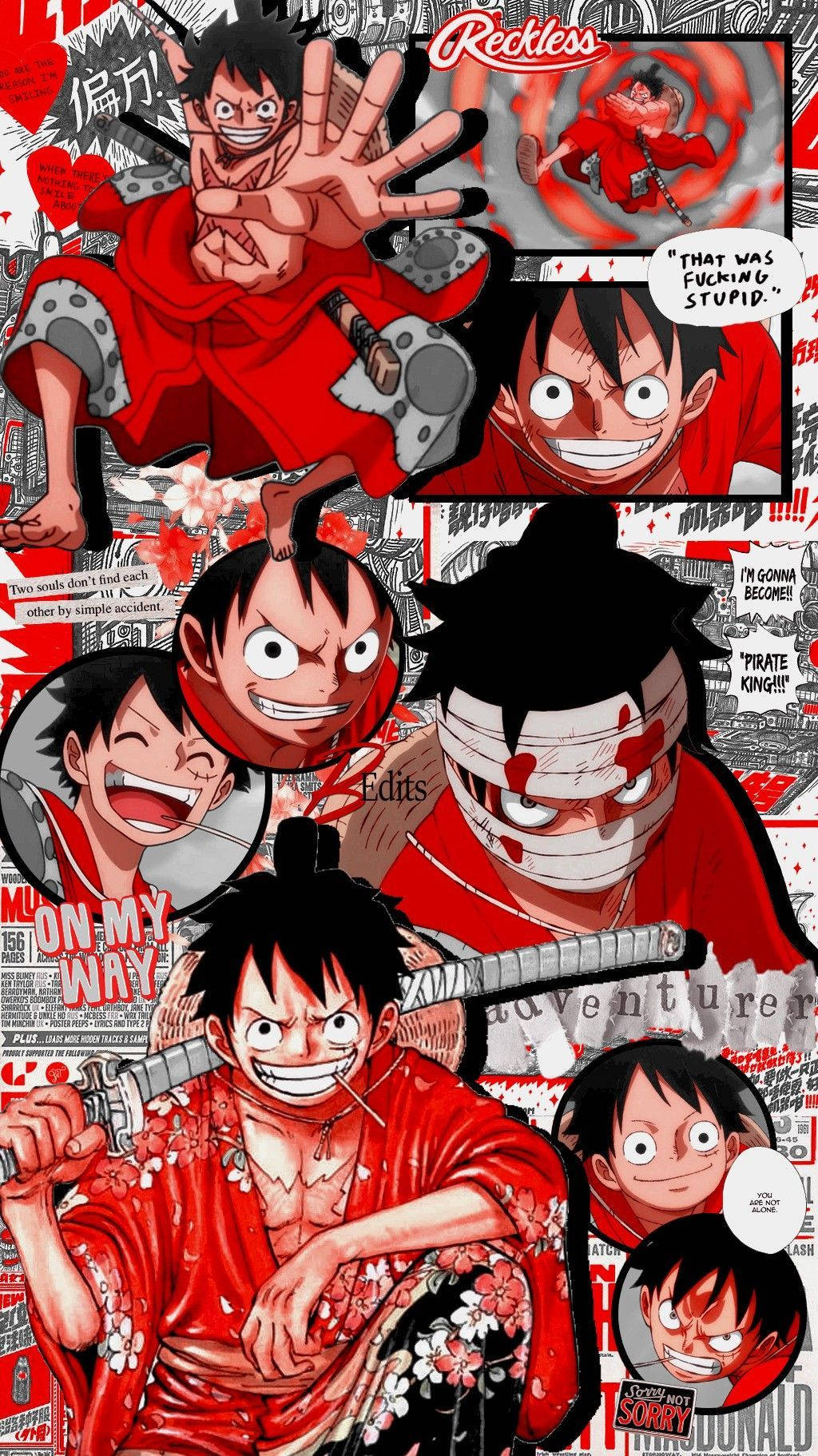 Download Red Luffy Aesthetic Wallpaper