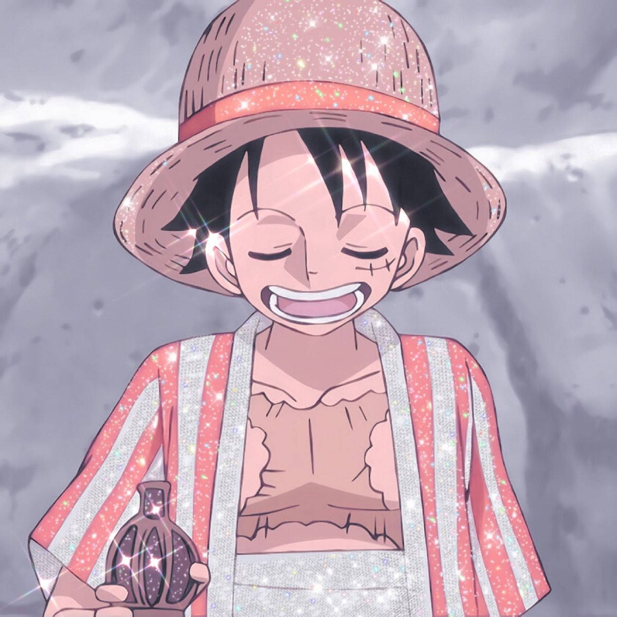 Download Drinking Luffy Pfp Shiny One Piece Movie Wallpaper