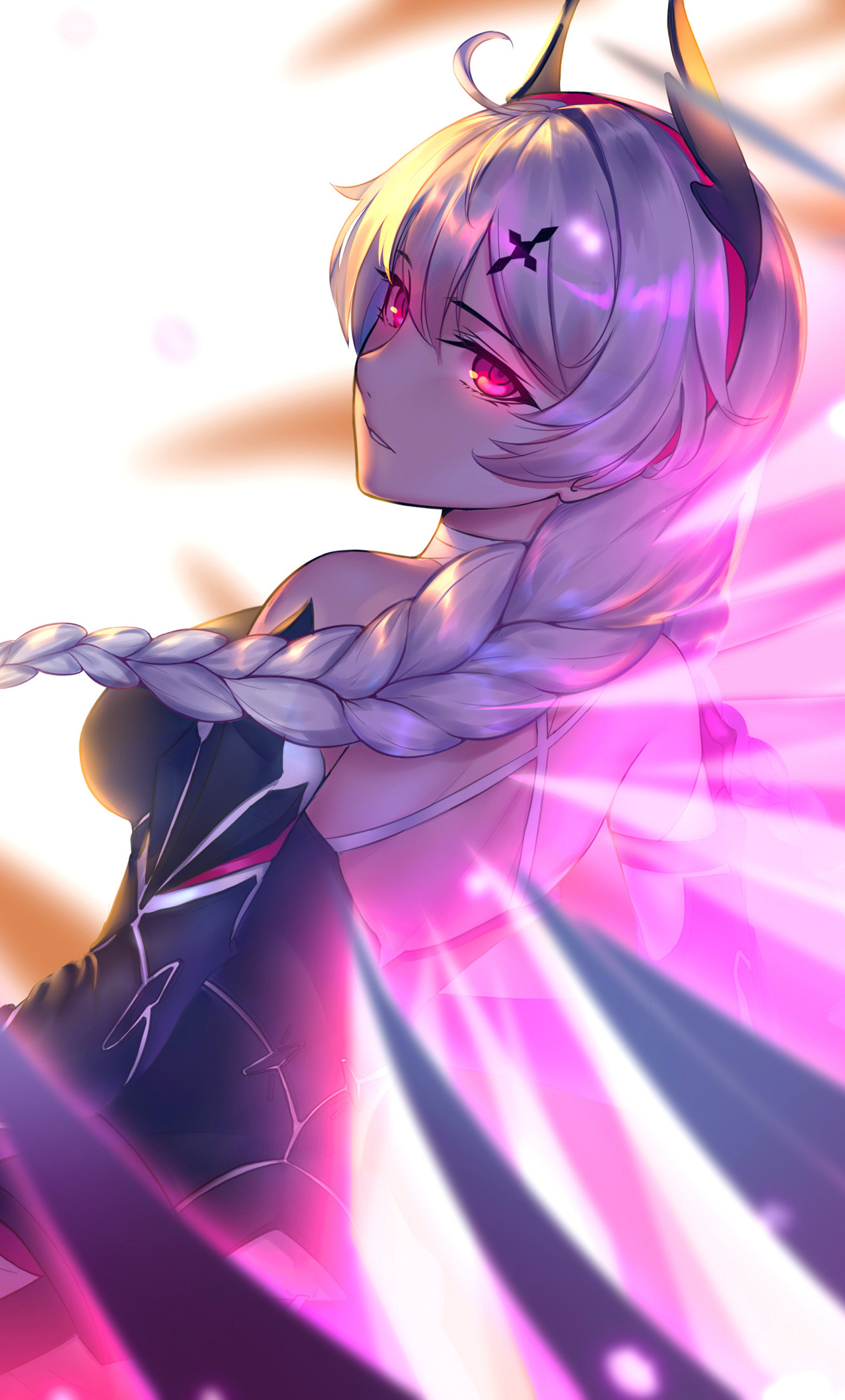 Knight Moonbeam Japan Anime Girl Glowing Eyes iPhone HD 4k Wallpaper, Image, Background, Photo and Picture