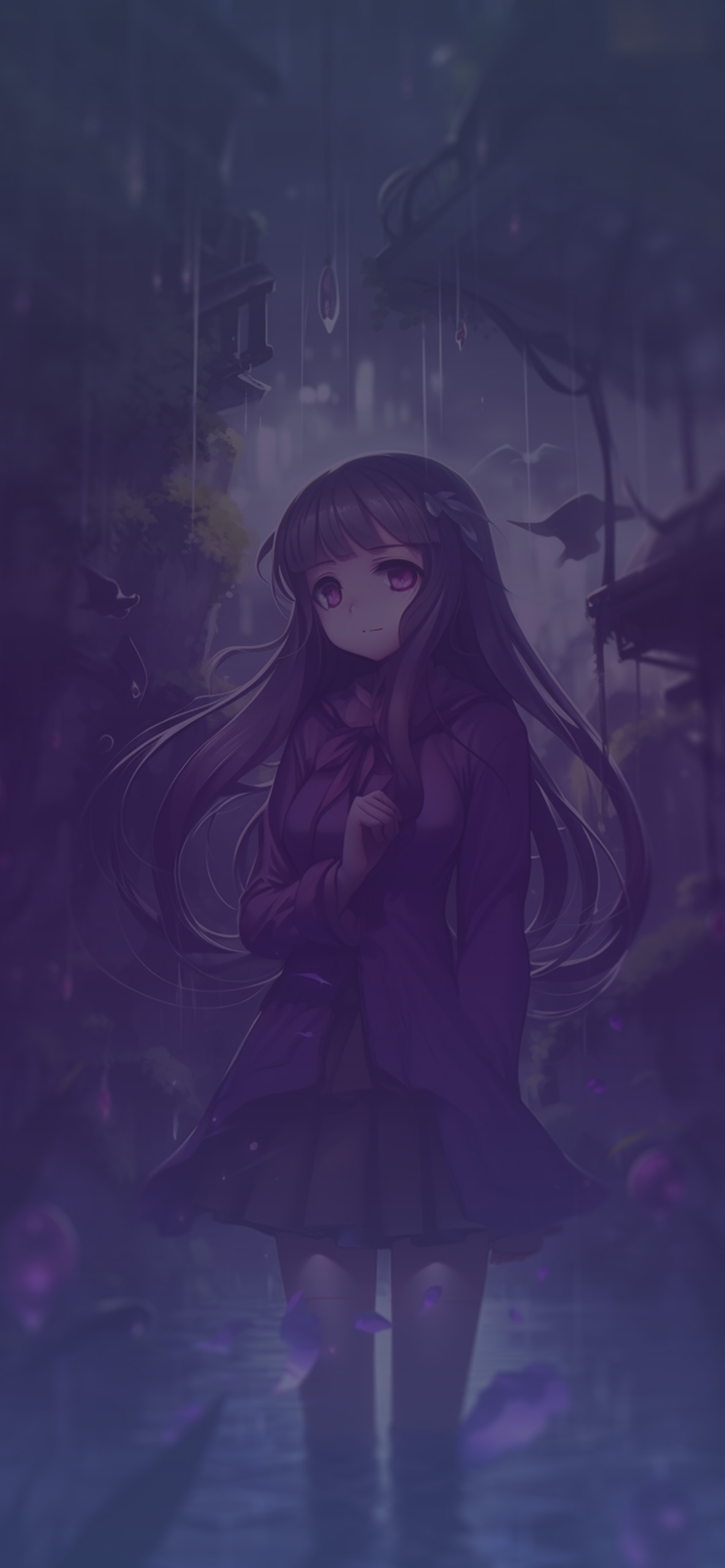 Girl & Rain Anime Aesthetic Wallpaper Wallpaper iPhone