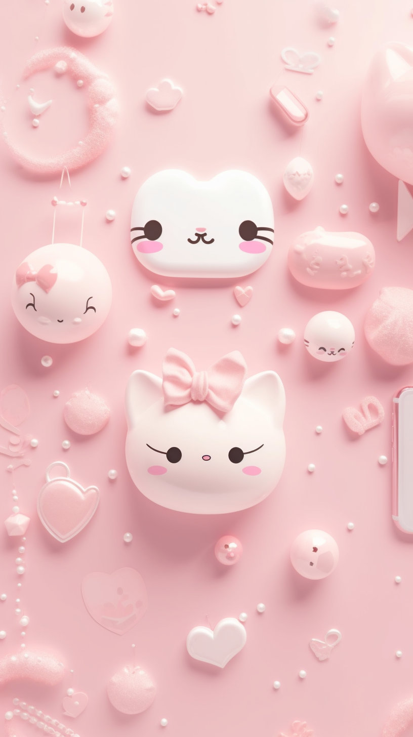 Kawaii Pink Phone Background 5 Pack. Cute Wallpaper