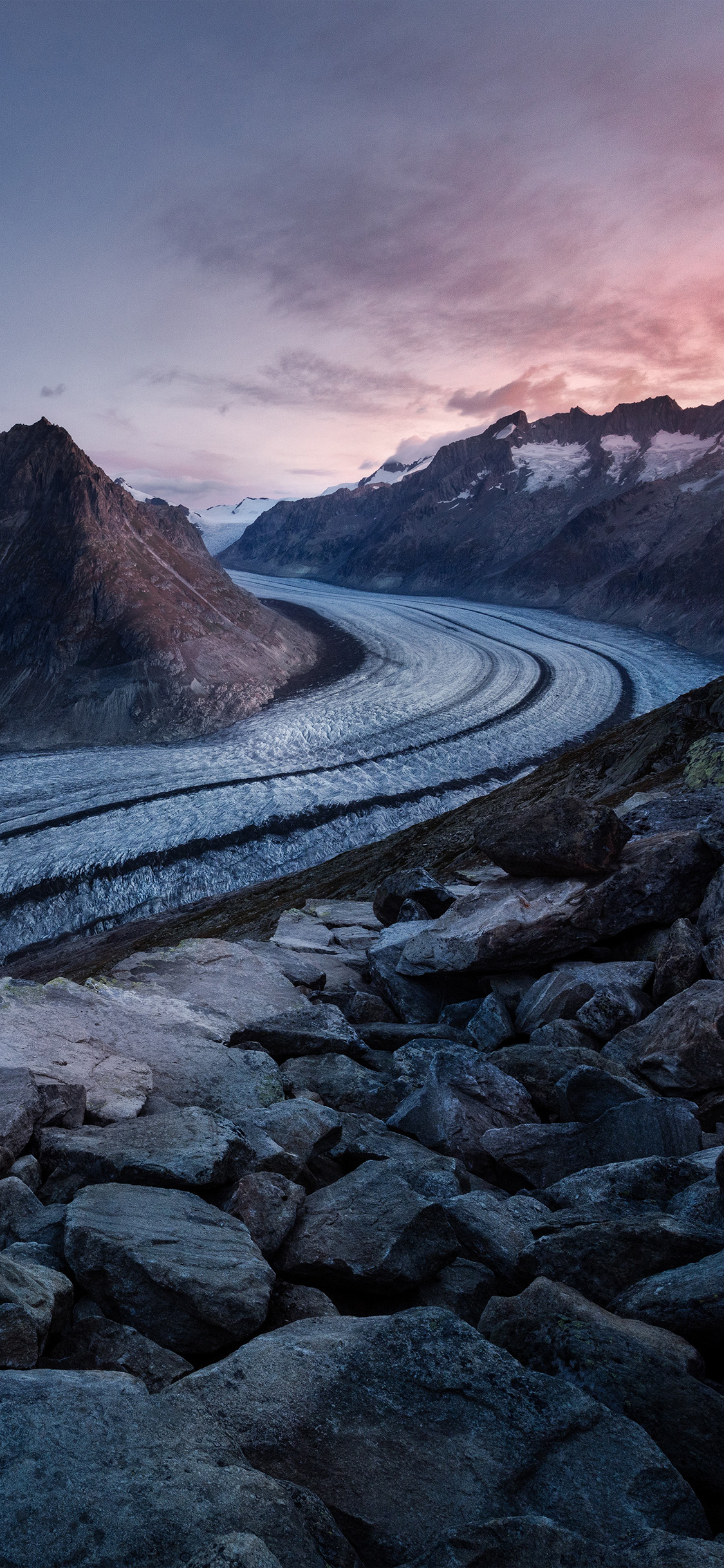 Mountain Winter Snow Sunset Nature Wallpaper