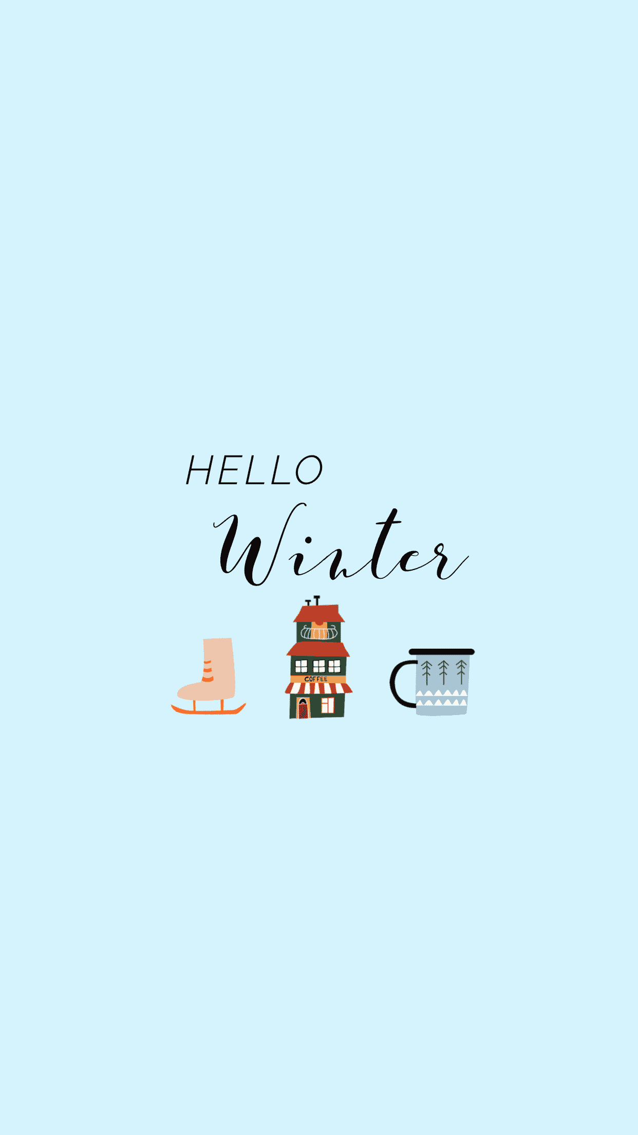 Cute Winter Wallpaper For iPhone. Free HD Download.. Hello winter, Winter wallpaper, Christmas phone wallpaper