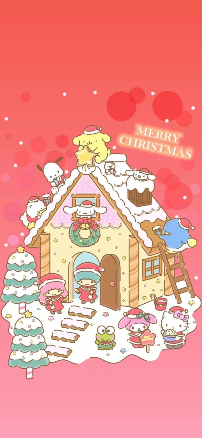 Wallpaper sanrio. Hello kitty cartoon, Sanrio wallpaper, Hello kitty christmas