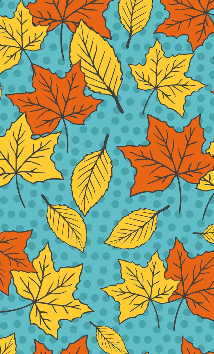 Premium Vector. Autumn leaves seamless background vector set. iPhone wallpaper fall, Fall wallpaper, Fall background