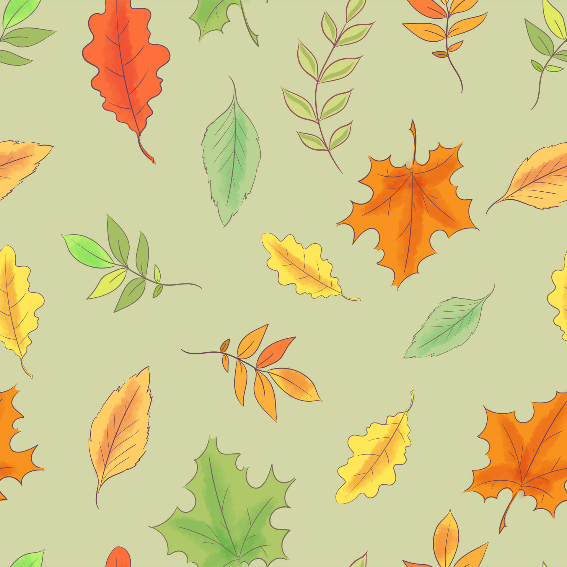 Download Autumn Leaves Seamless Pattern