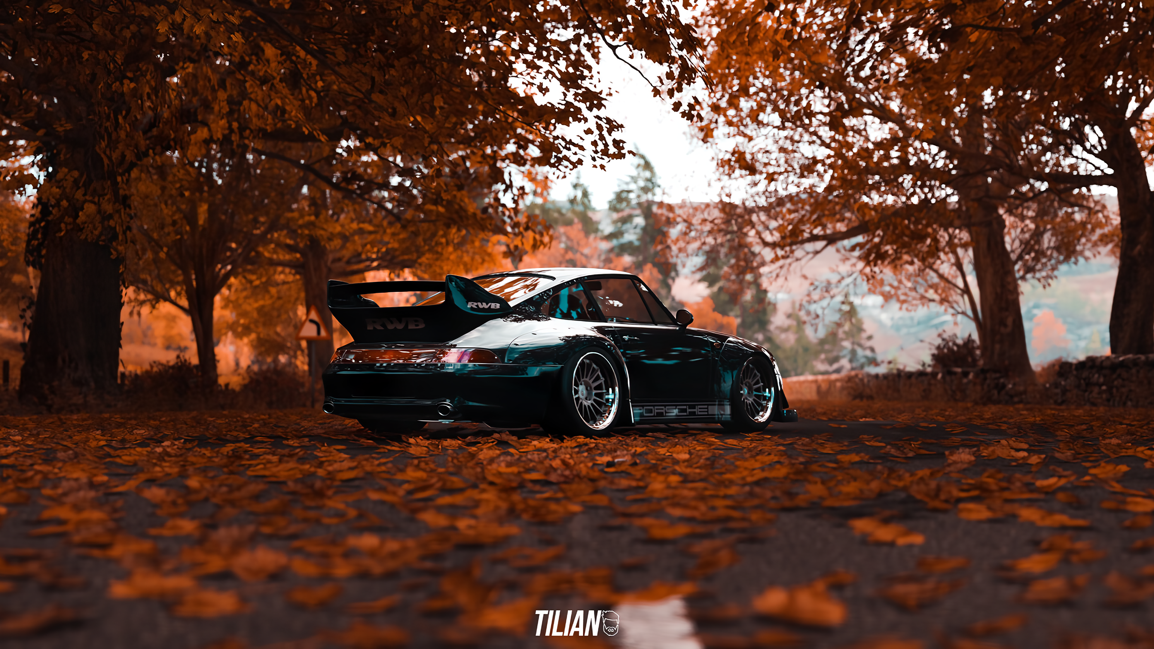 Porsche 911 GT2 RWB in Autumn