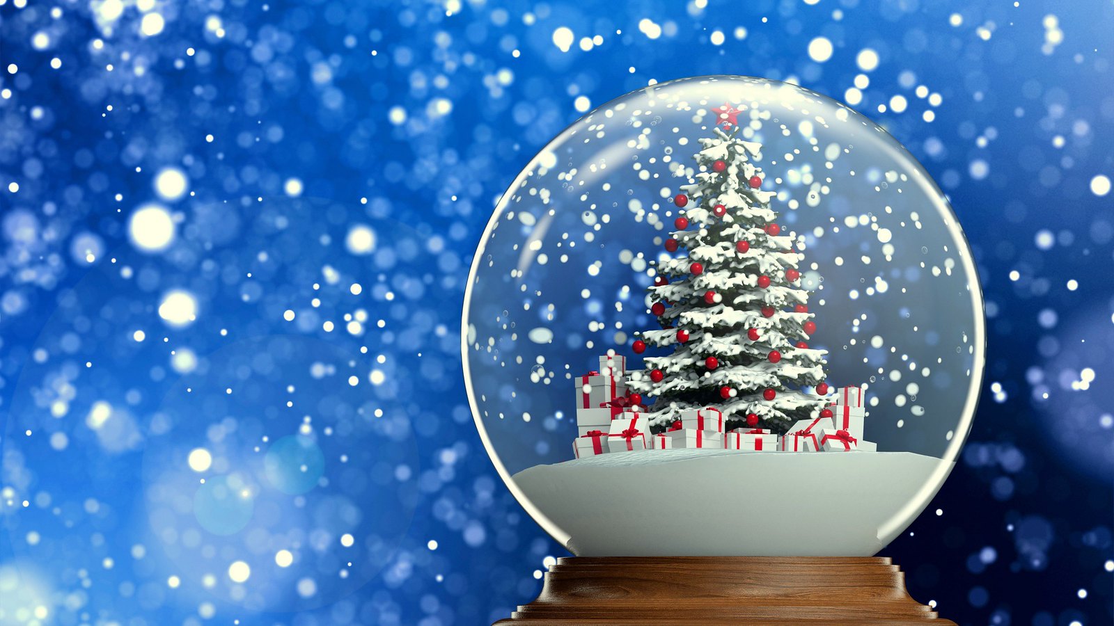 Winter Snow Globe Christmas Tree HD