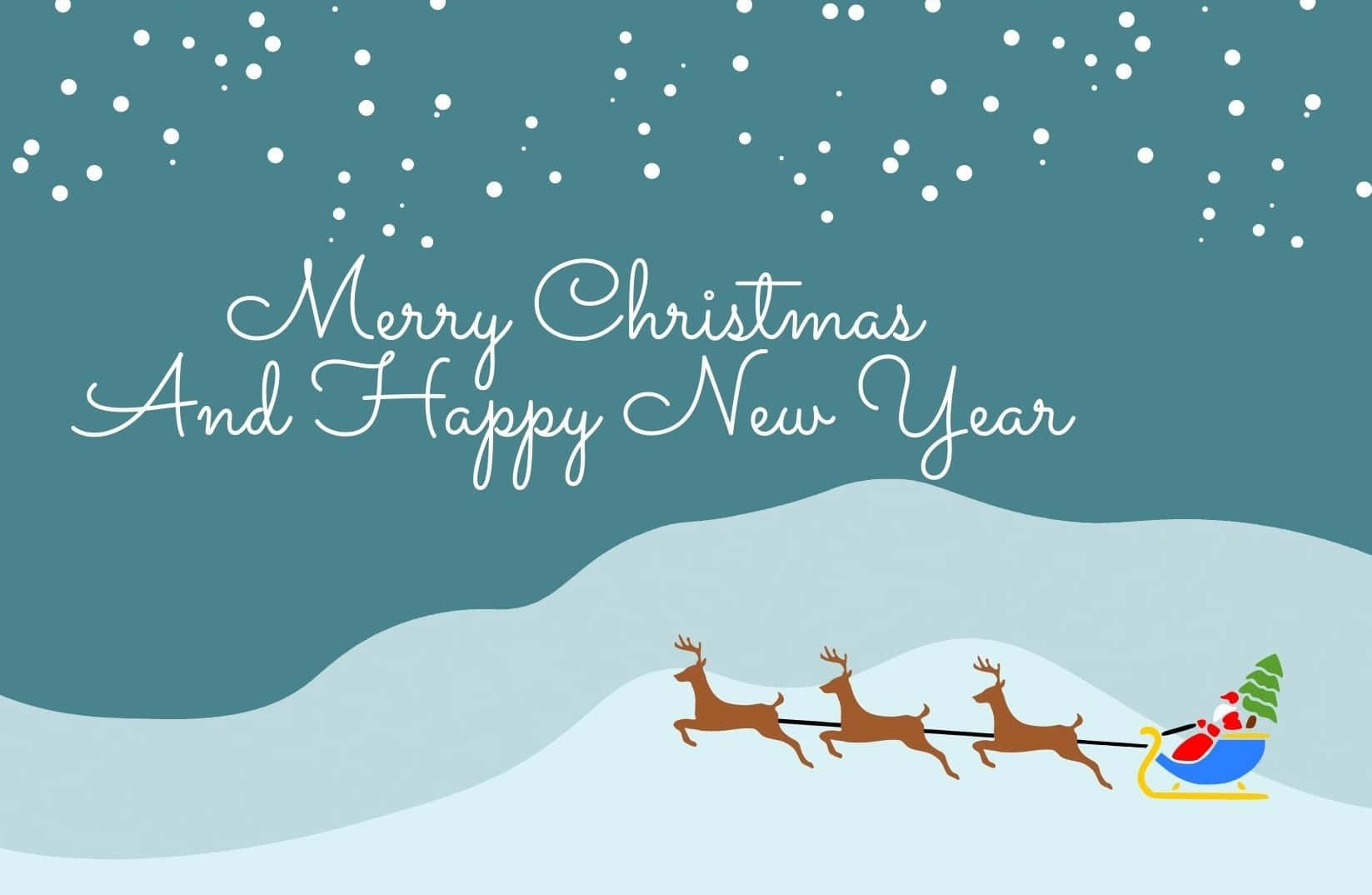 Download Merry Christmas And Happy New Year Greeting Card Wallpaper