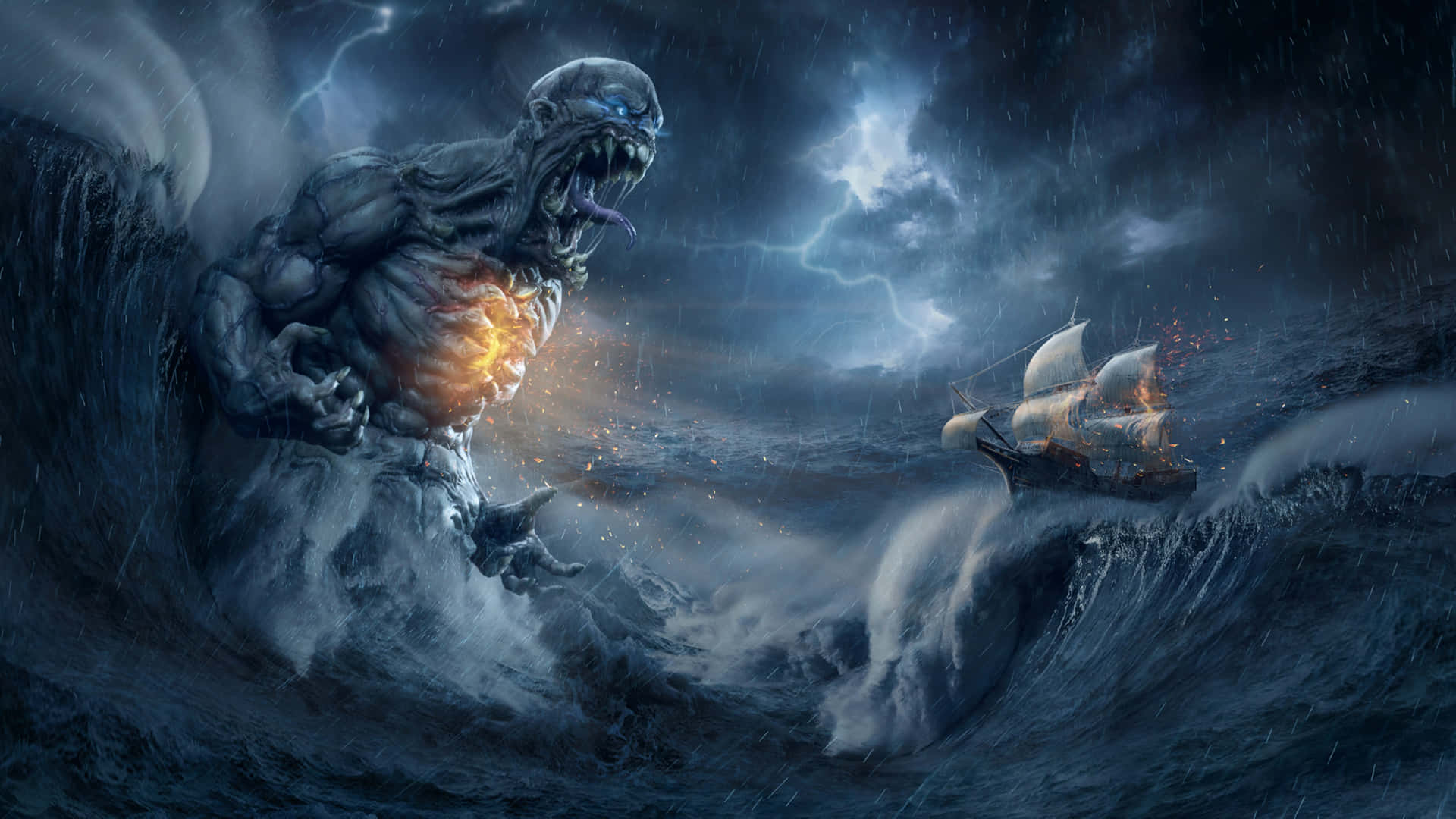 Download 4k Ultra HD Ocean Monster Wallpaper