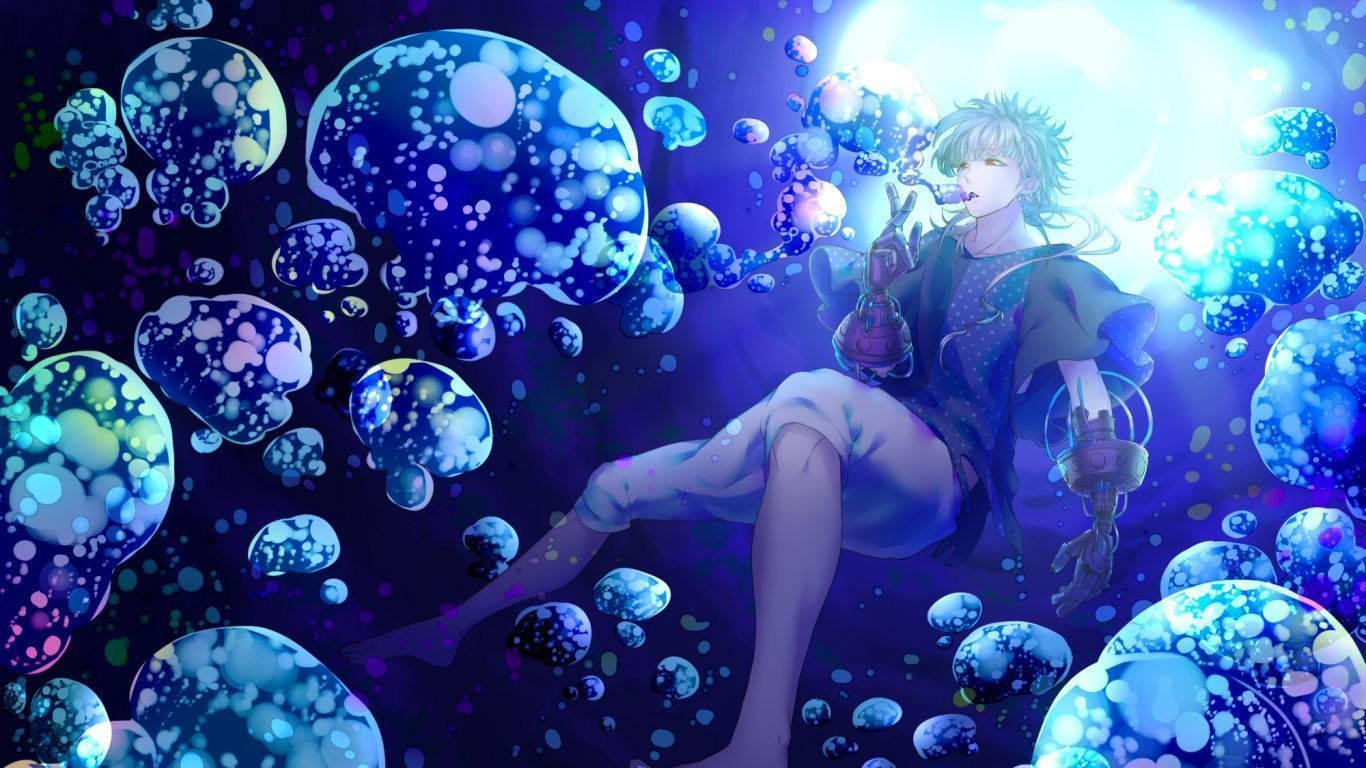 Download An adventurous anime boy exploring the depths of the sea Wallpaper