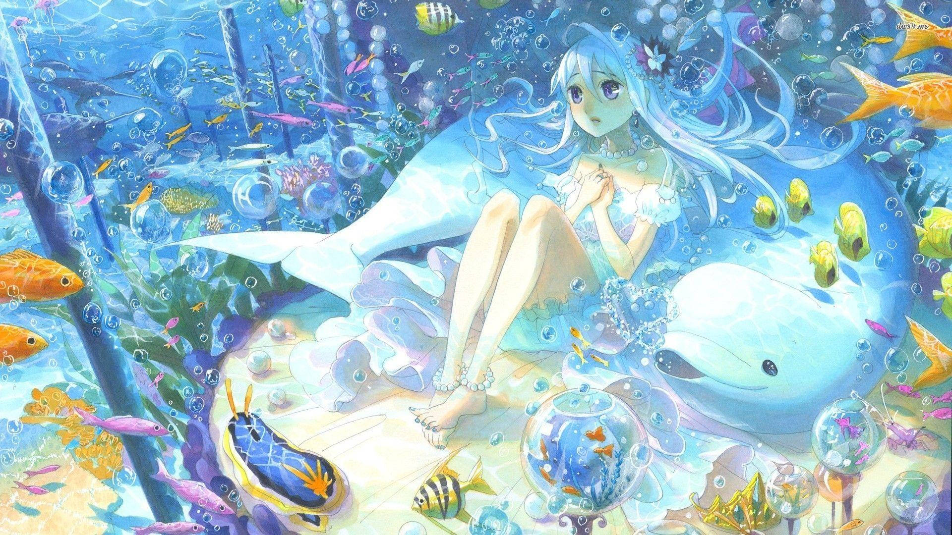 Download Underwater Ecchi Anime Character Wallpaper