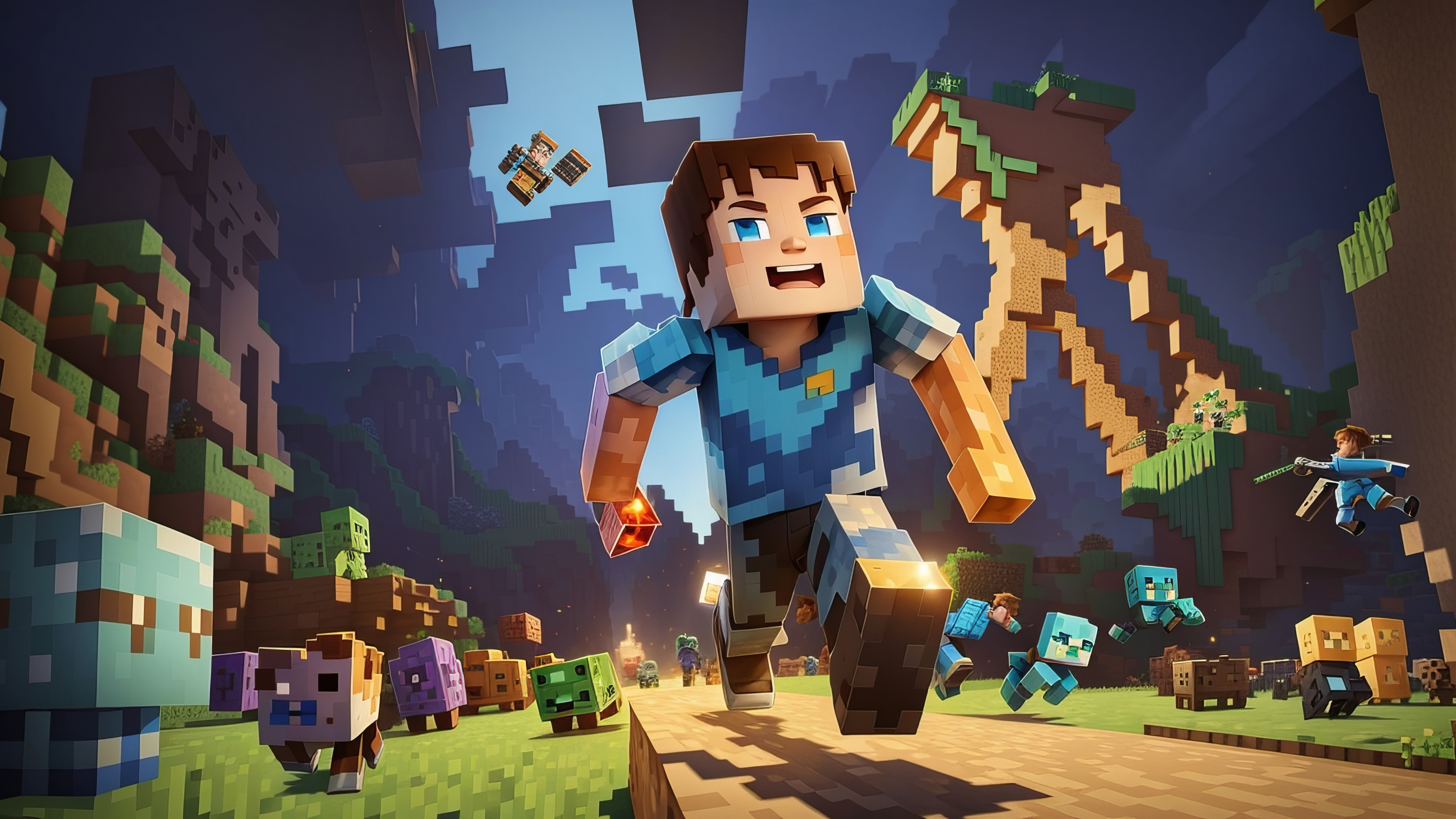 Wallpaper Minecraft 2024, world, Steve, Games