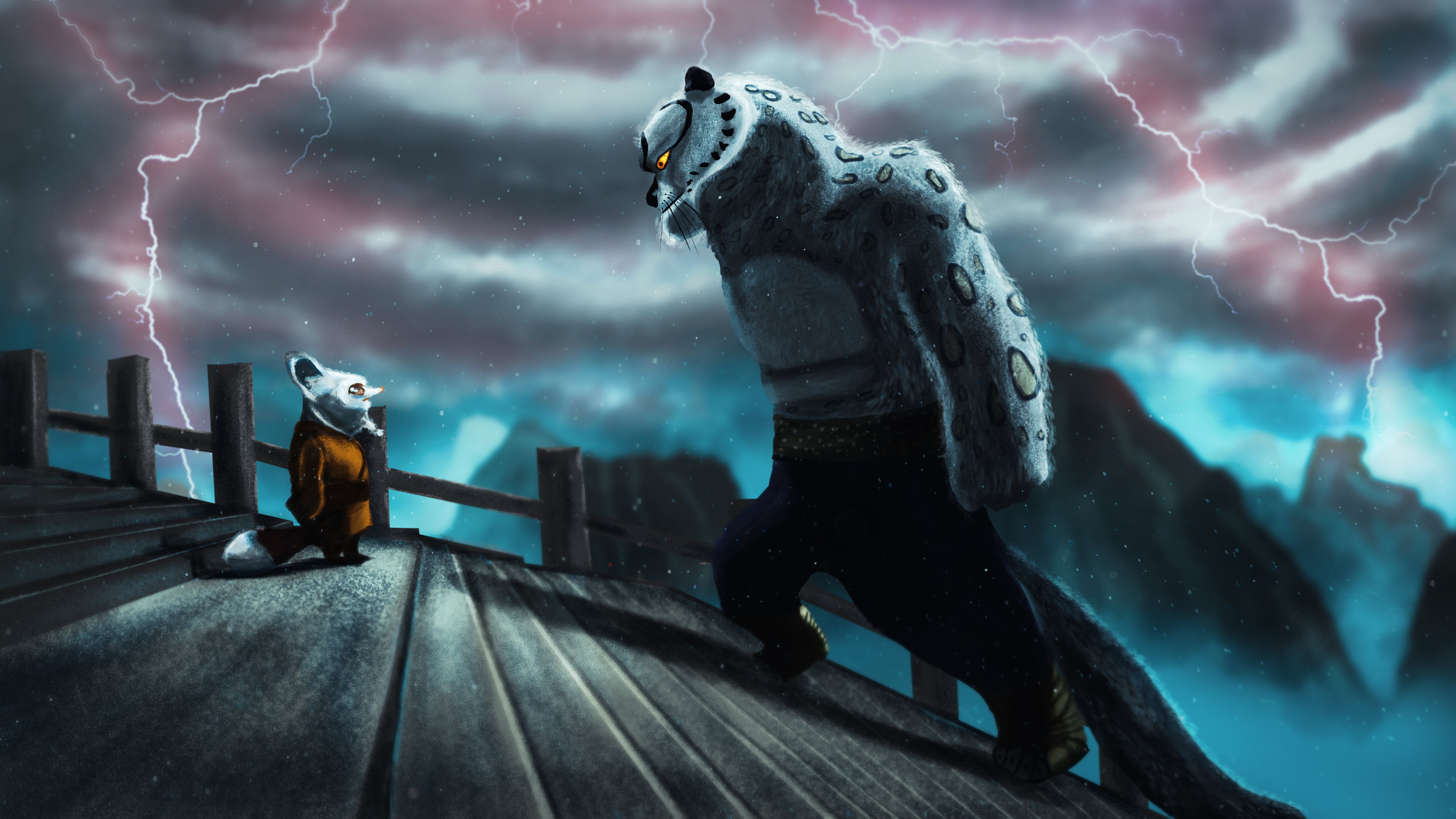 Shifu Vs Tai Lung, A Scene From Kung Fu Panda
