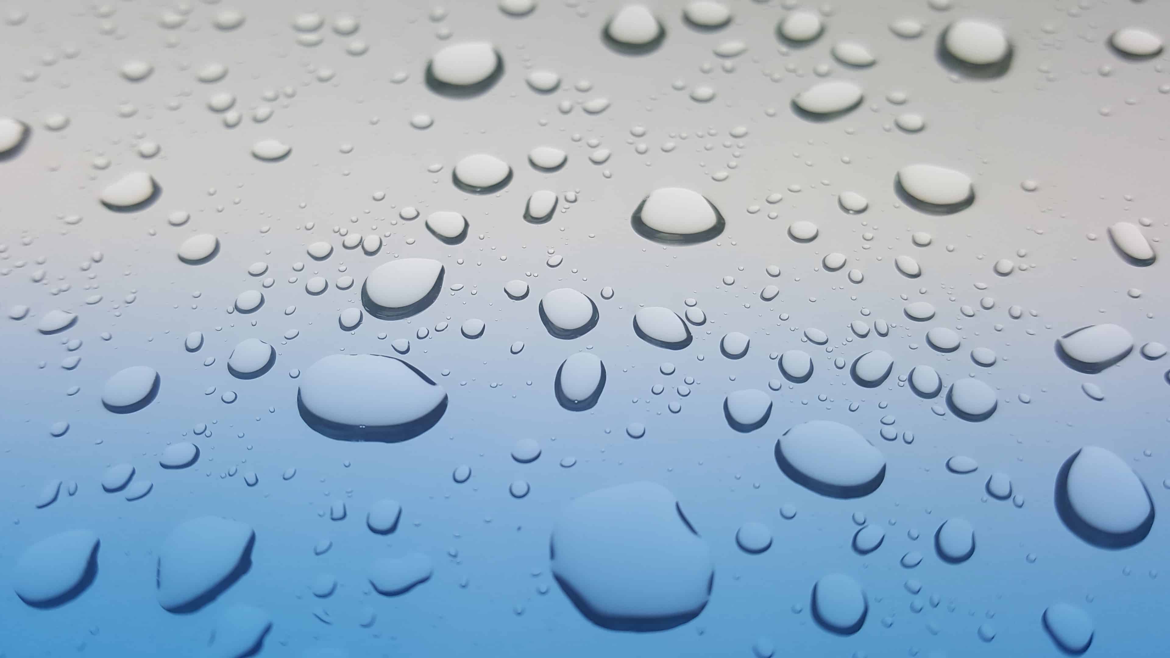 Rain Drops Blue And Silver Surface UHD