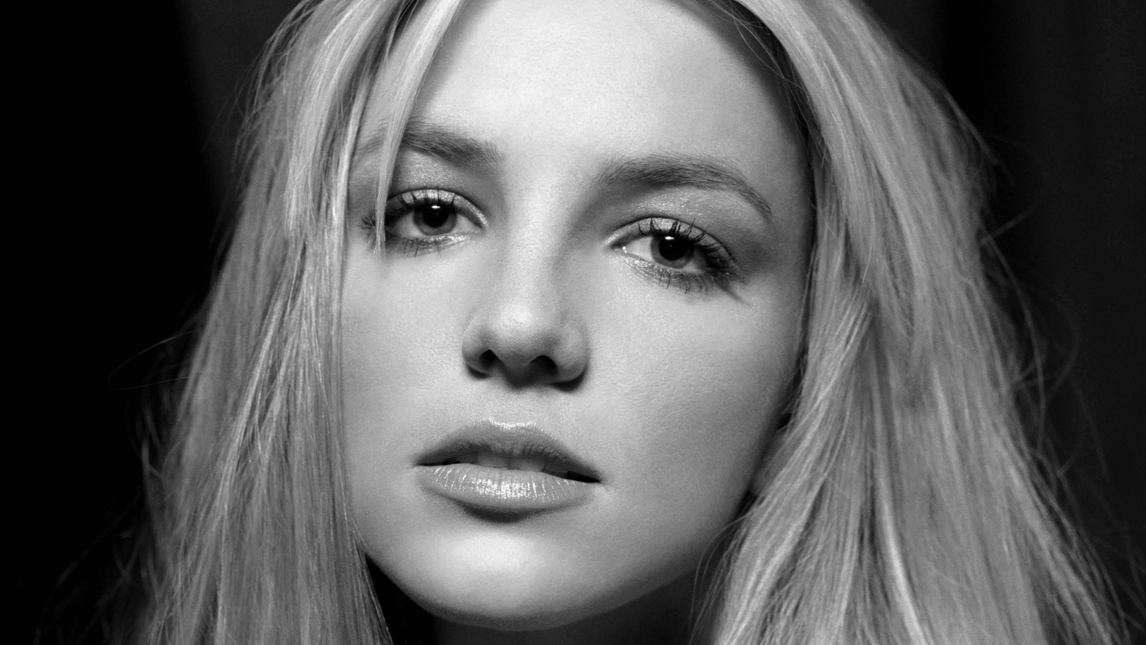 Britney Spears Wallpaper 4K, Monochrome, American singer