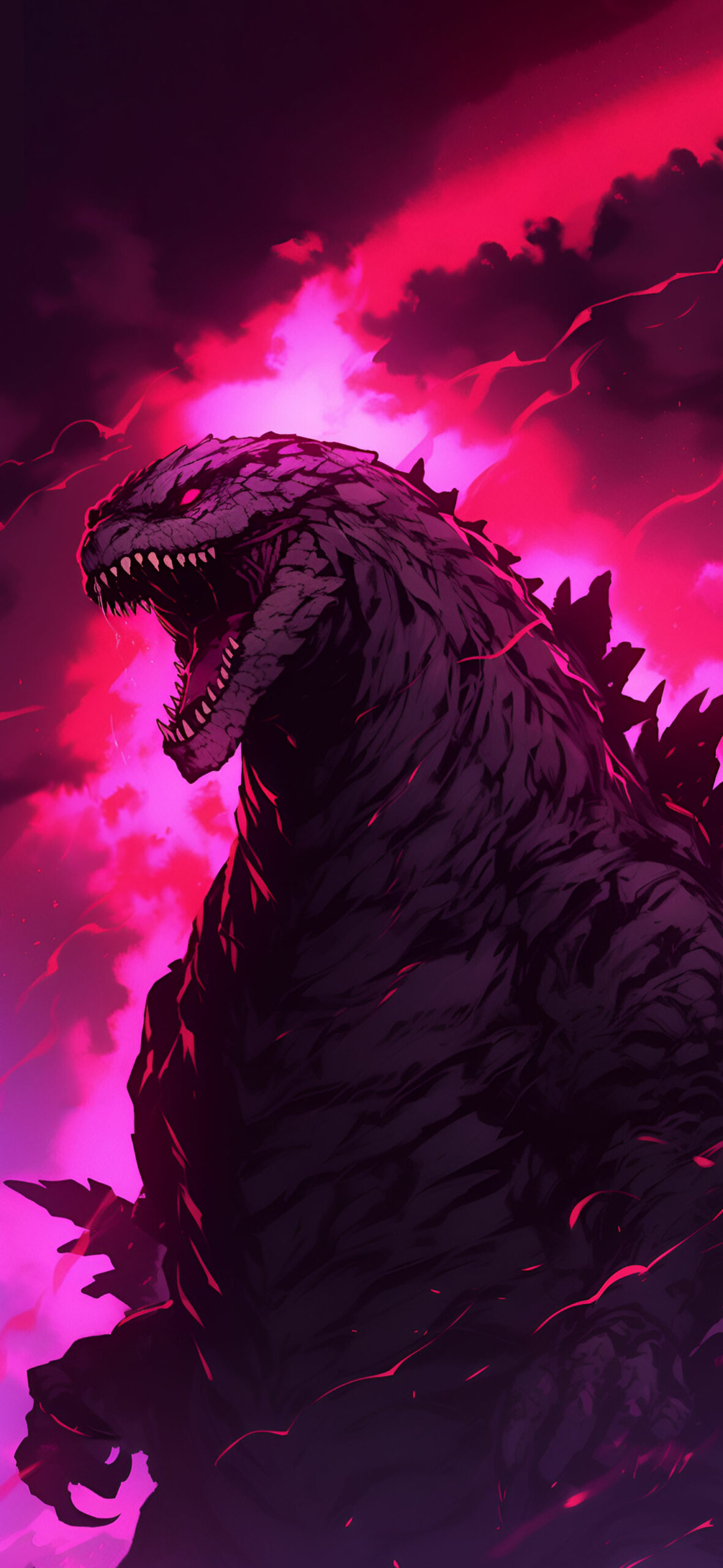 Mighty Godzilla Purple Wallpaper