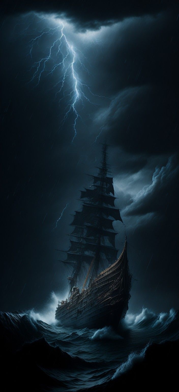 Ship in thunder storm mobile wallpaper. iPhone wallpaper lightning, Lightning bolt art, Scenery wallpaper
