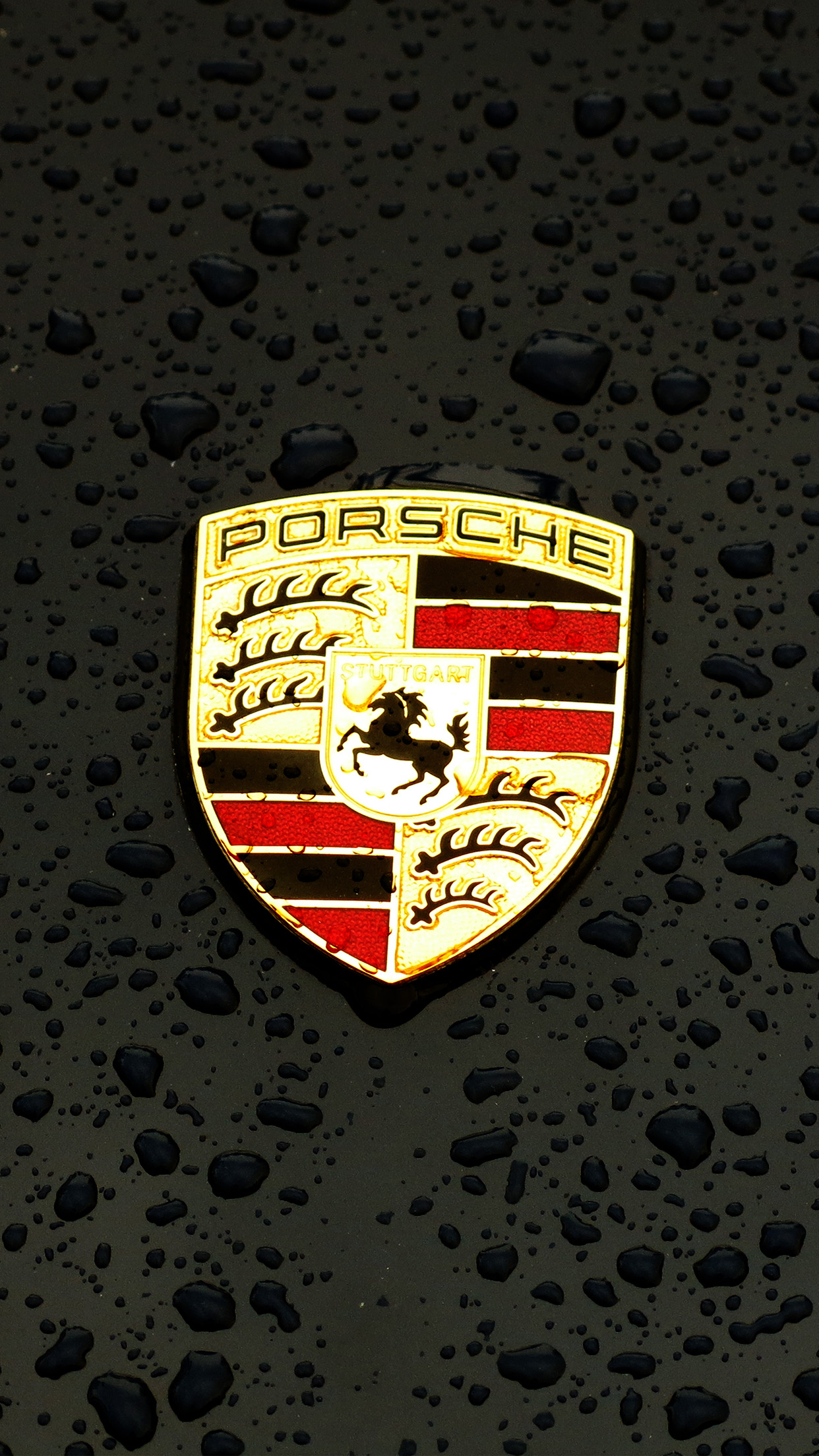 iPhone 6 wallpaper. porsche logo emblem car illustration art dark