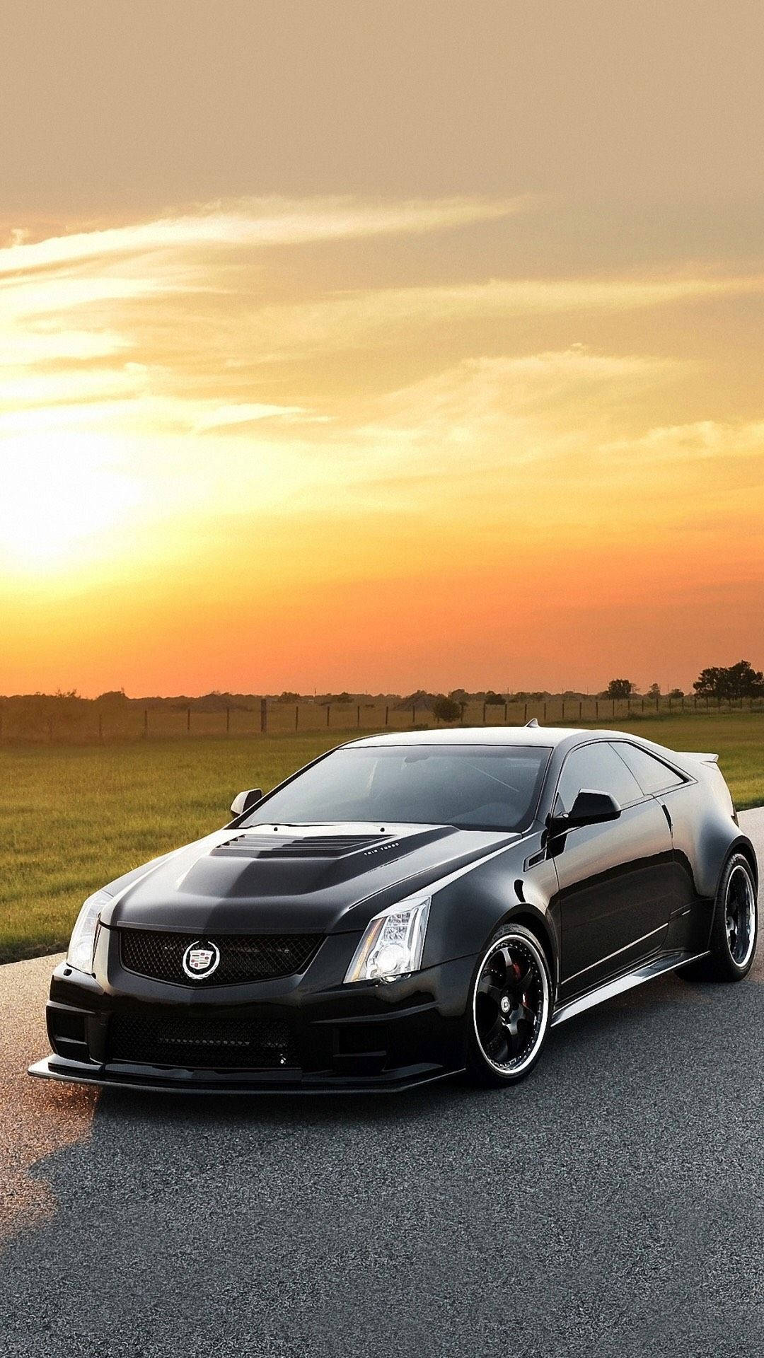 Download Cadillac Car On Road From iPhone Wallpaper