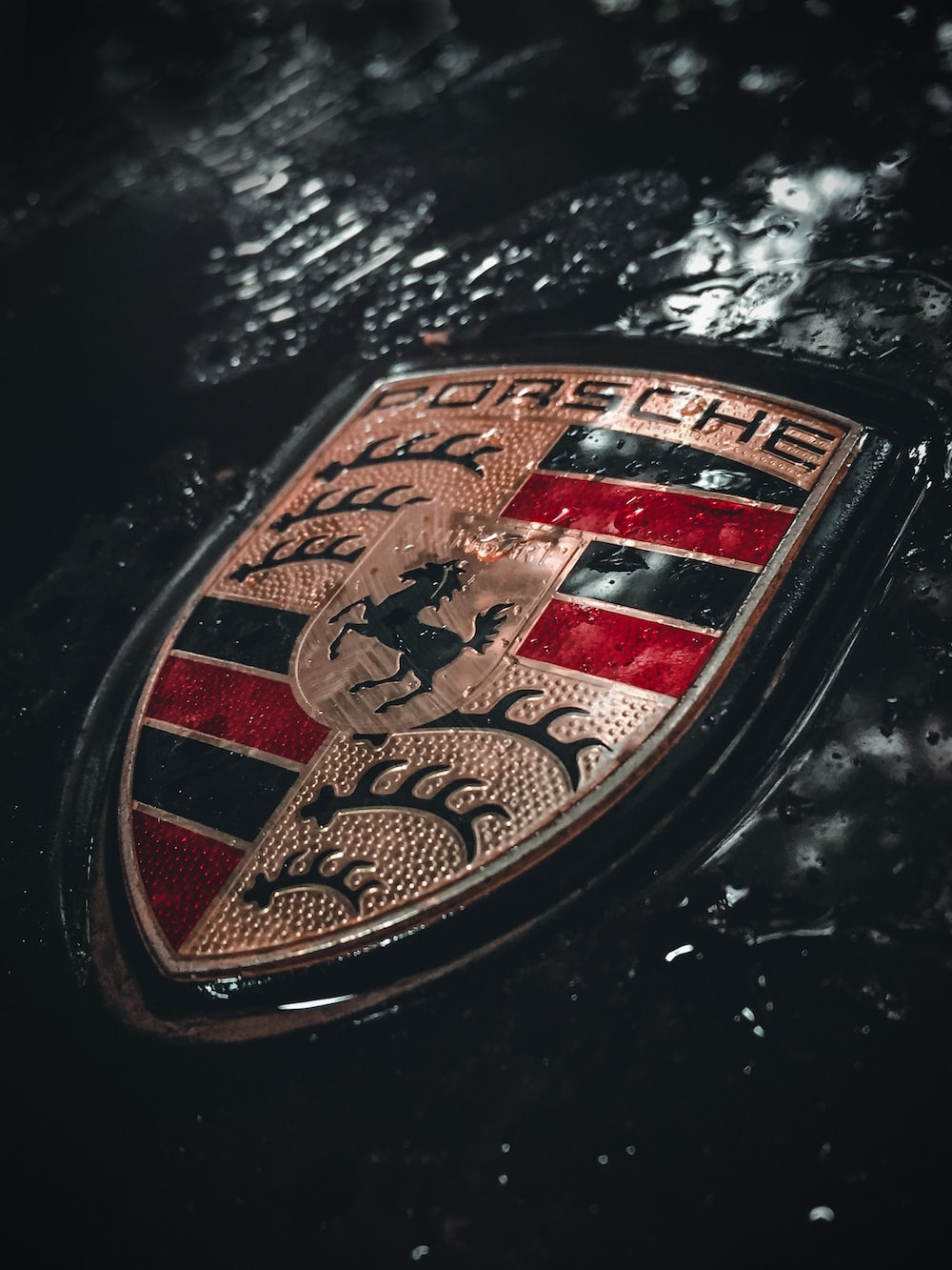 A close up of the emblem on a car photo