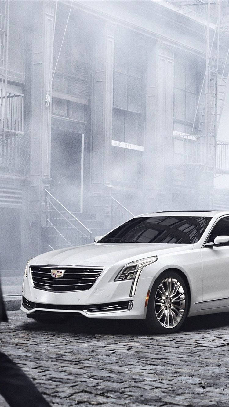 Download Cadillac In Smoky Town From iPhone Wallpaper