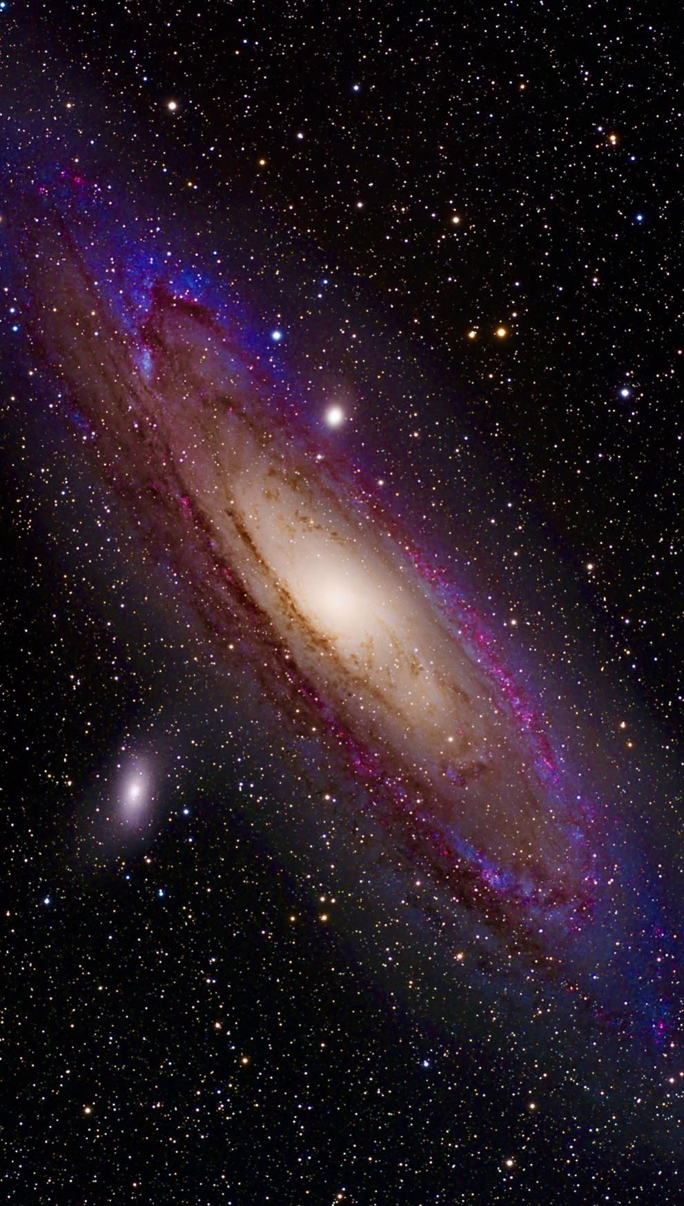 Phone wallpaper of the Andromeda galaxy I made by playing around with editing to bring out more. Galaxy picture, Hubble space telescope picture, Galaxy painting