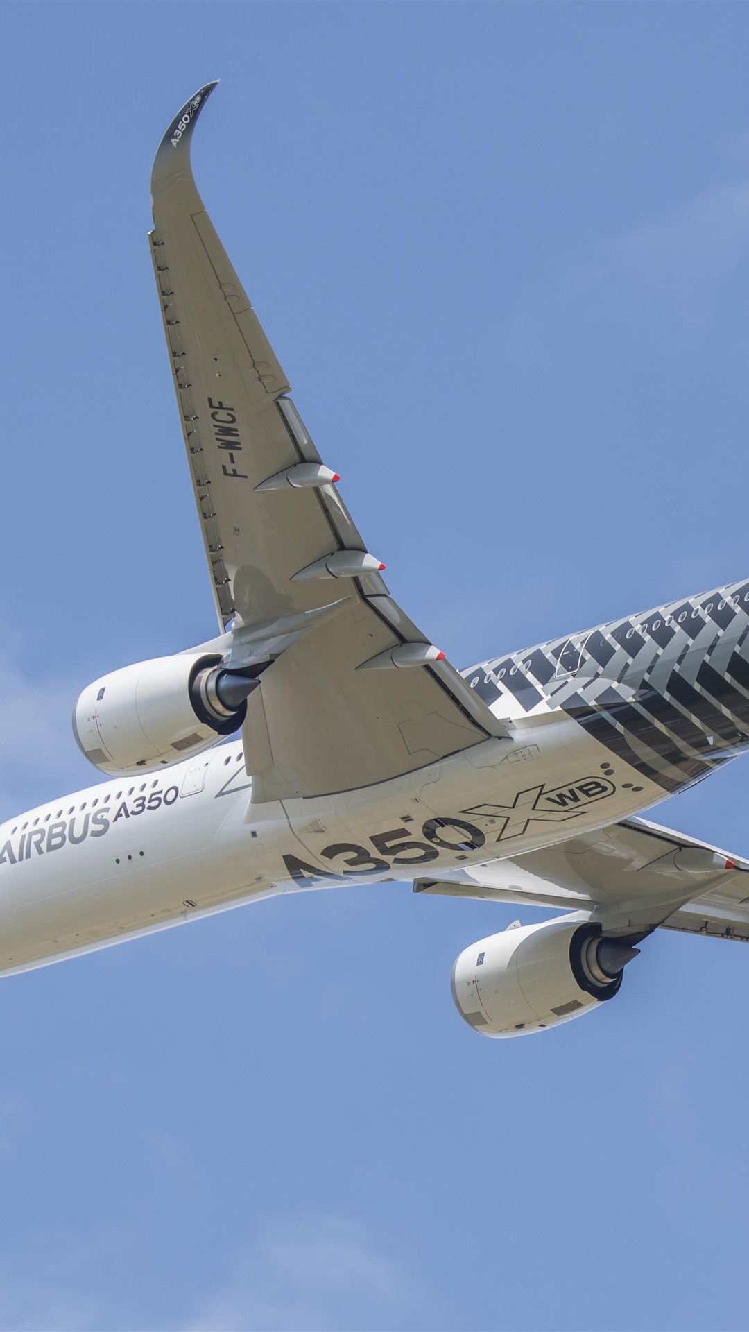 Airbus A350 plane, flight, sky