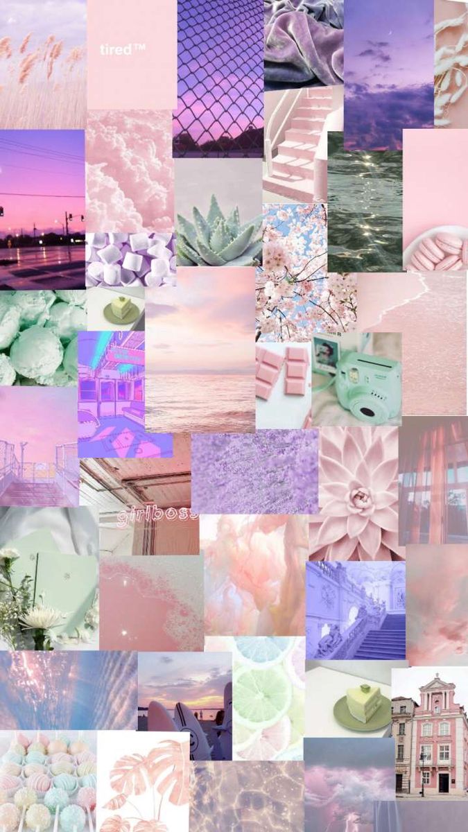 pink purple and green wallpaper