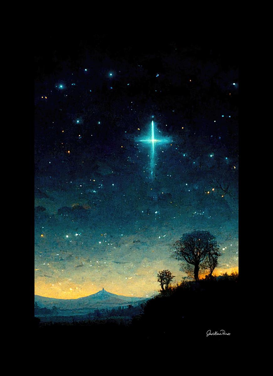 Star In The East by Joseph Alexander Paradis Bethlehem at night with a bright star shining
